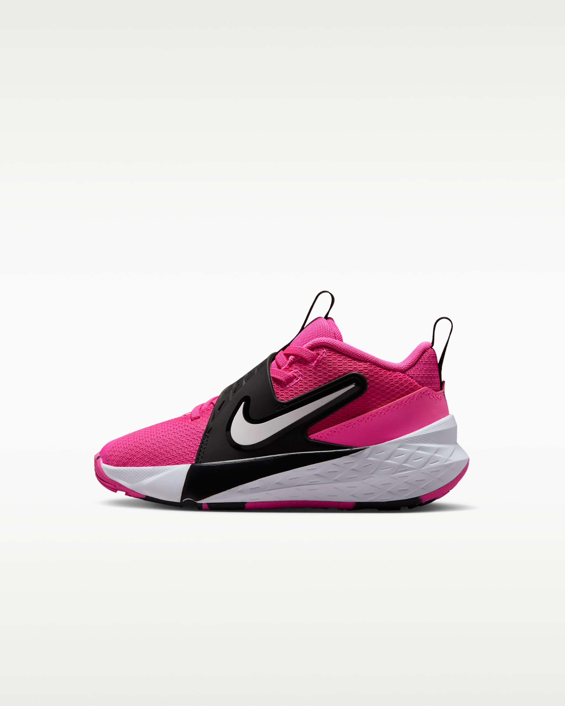 Nike Team Hustle D 12 Little Kids' Shoes - Laser Fuchsia/Black/White