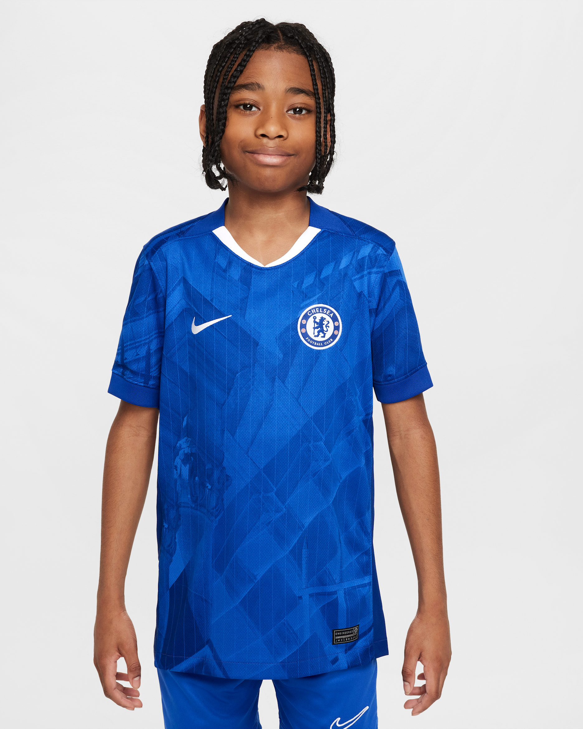 Chelsea F.C. 2025/26 Stadium Home Older Kids' Nike Dri-FIT Football Replica Shirt - Rush Blue/White/Speed Red/White
