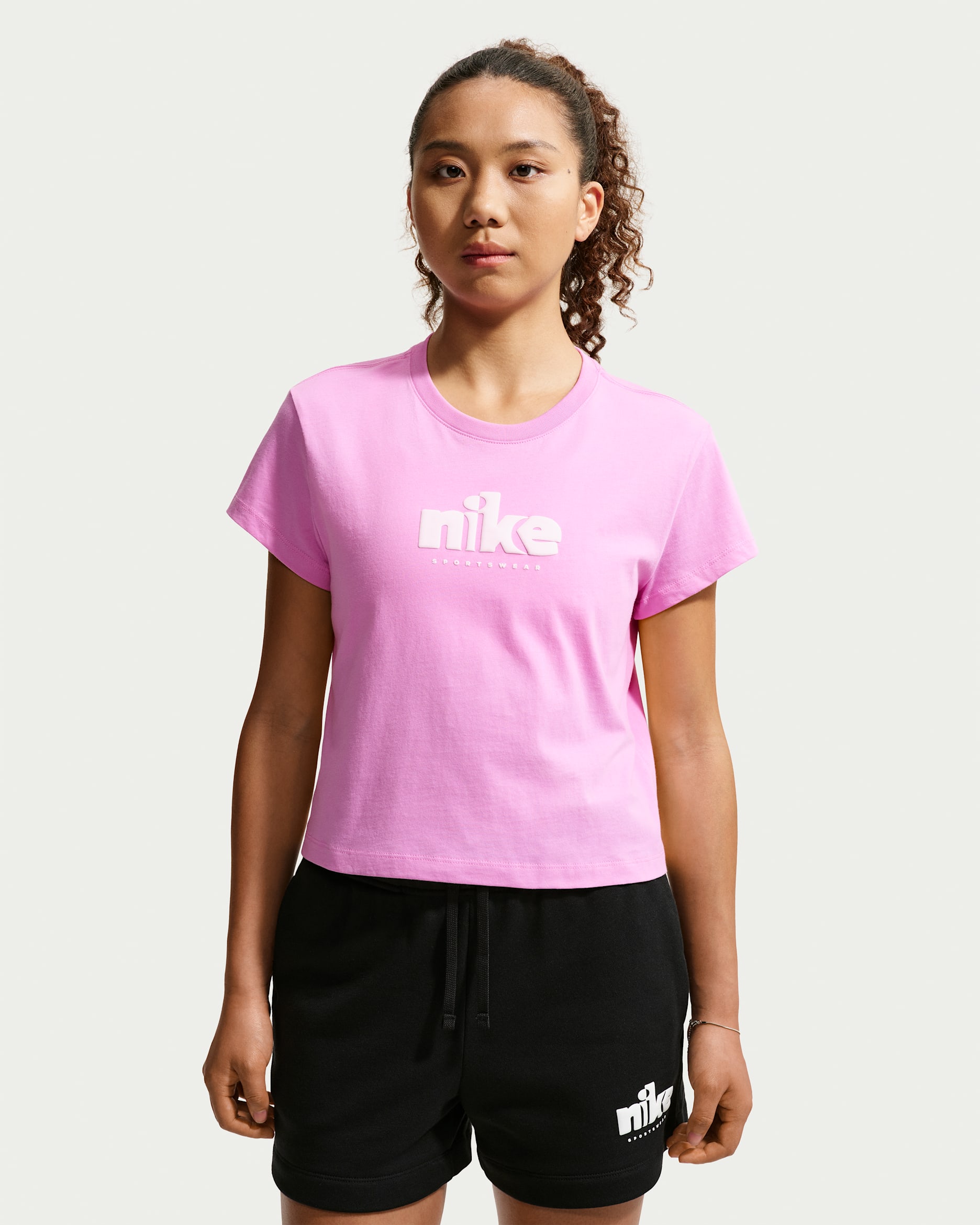나이키 스포츠웨어 클럽 여성 반팔 티셔츠 - 라이트 마젠타
