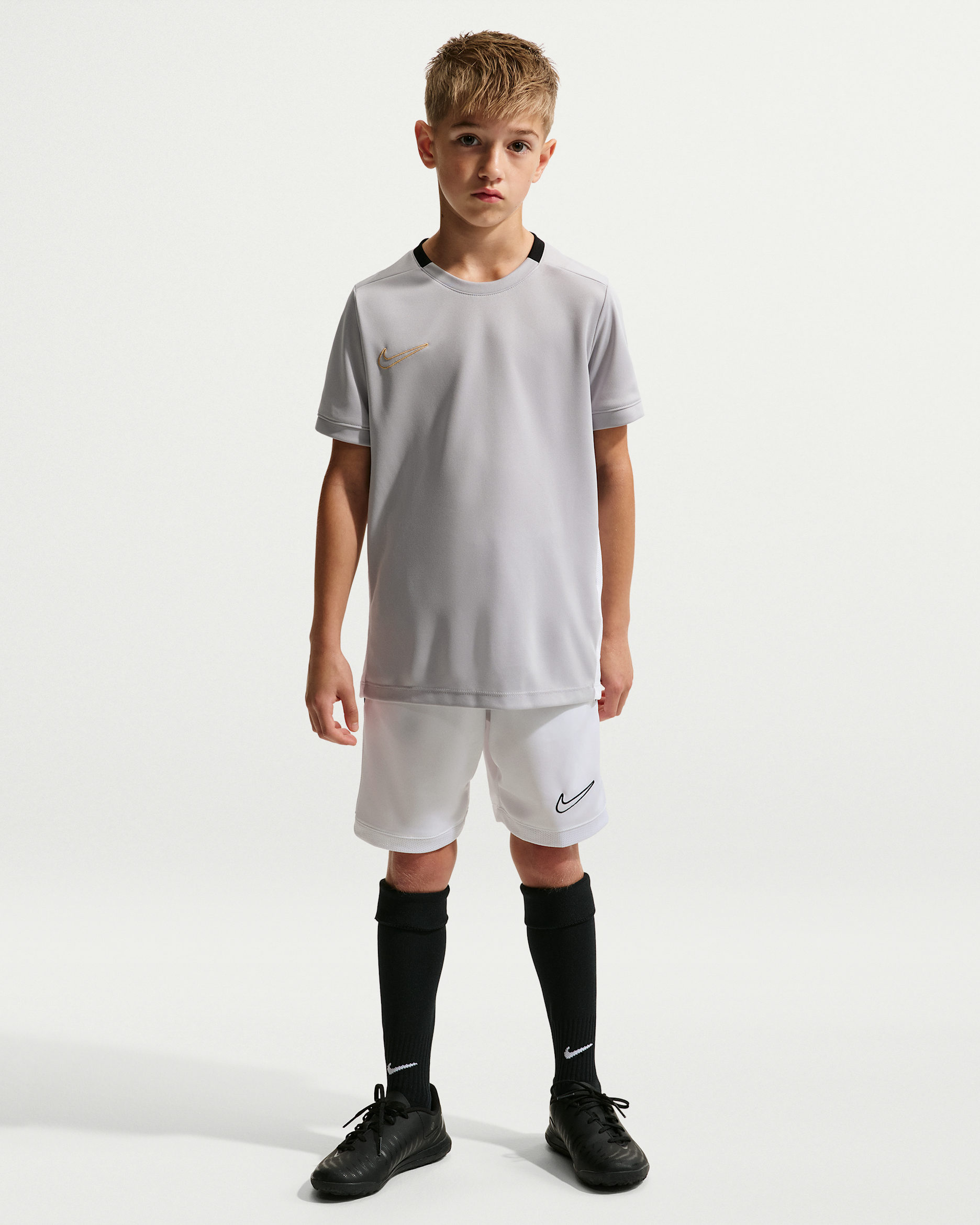 Short de foot en maille Dri-FIT Nike Academy pour ado - Blanc/Blanc/Noir