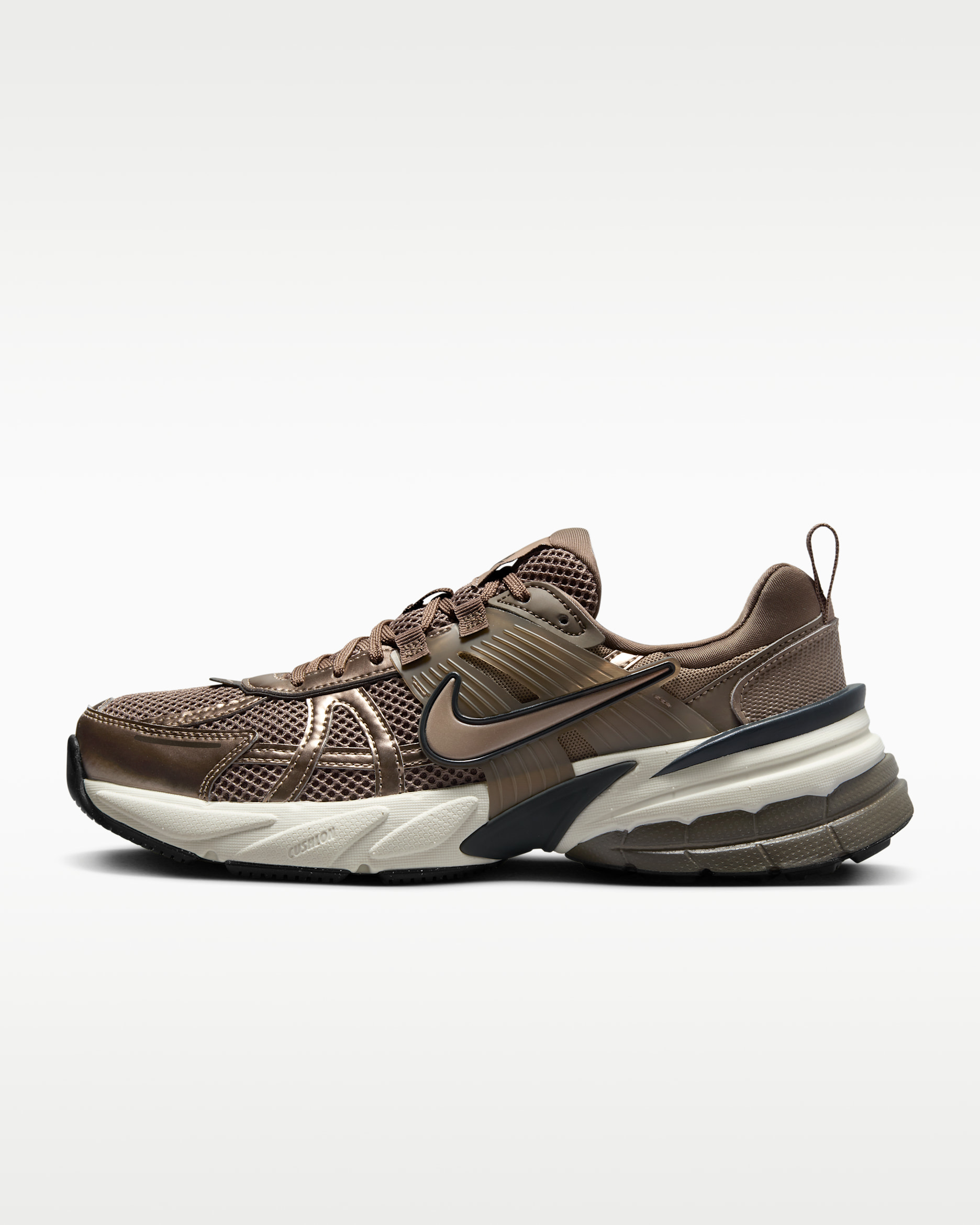 Nike V2K Run Women's Shoes with Reflective Accents - Mink Brown/Ironstone/Team Anthracite/Mink Brown