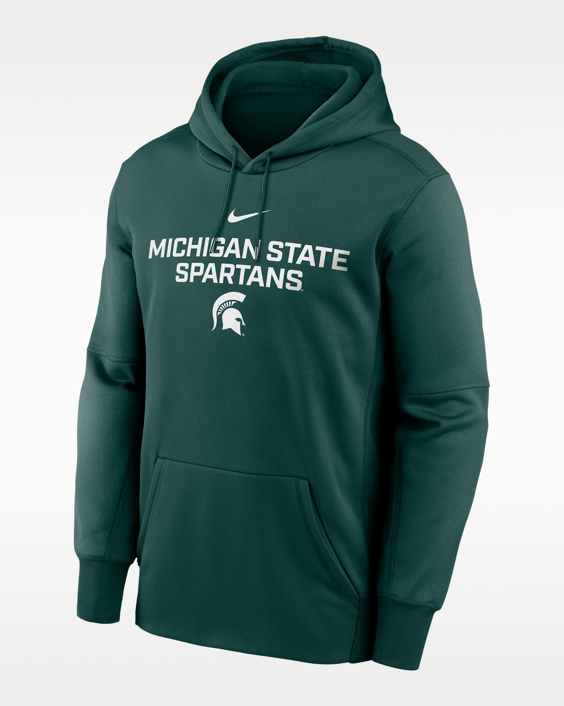 Michigan State Team Stacked Men’s Nike Therma College Pullover Hoodie - Green