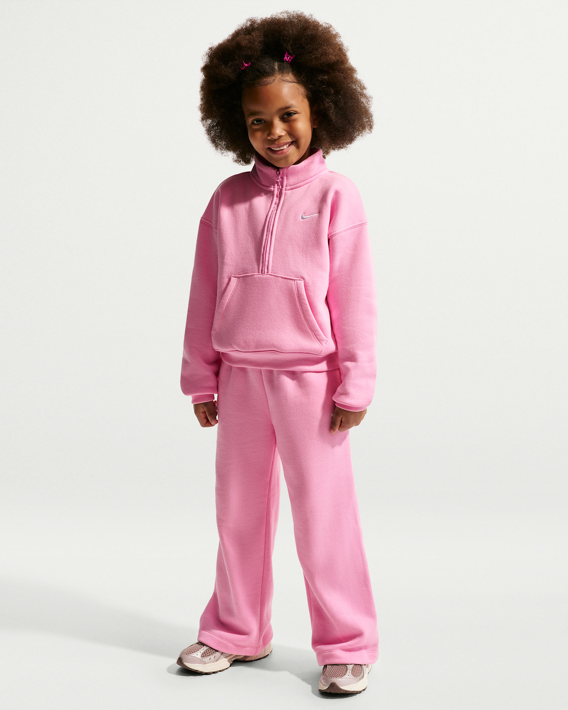Nike Sportswear Little Kids' Studio Fleece Half-Zip and Pants Set - Pink Rise