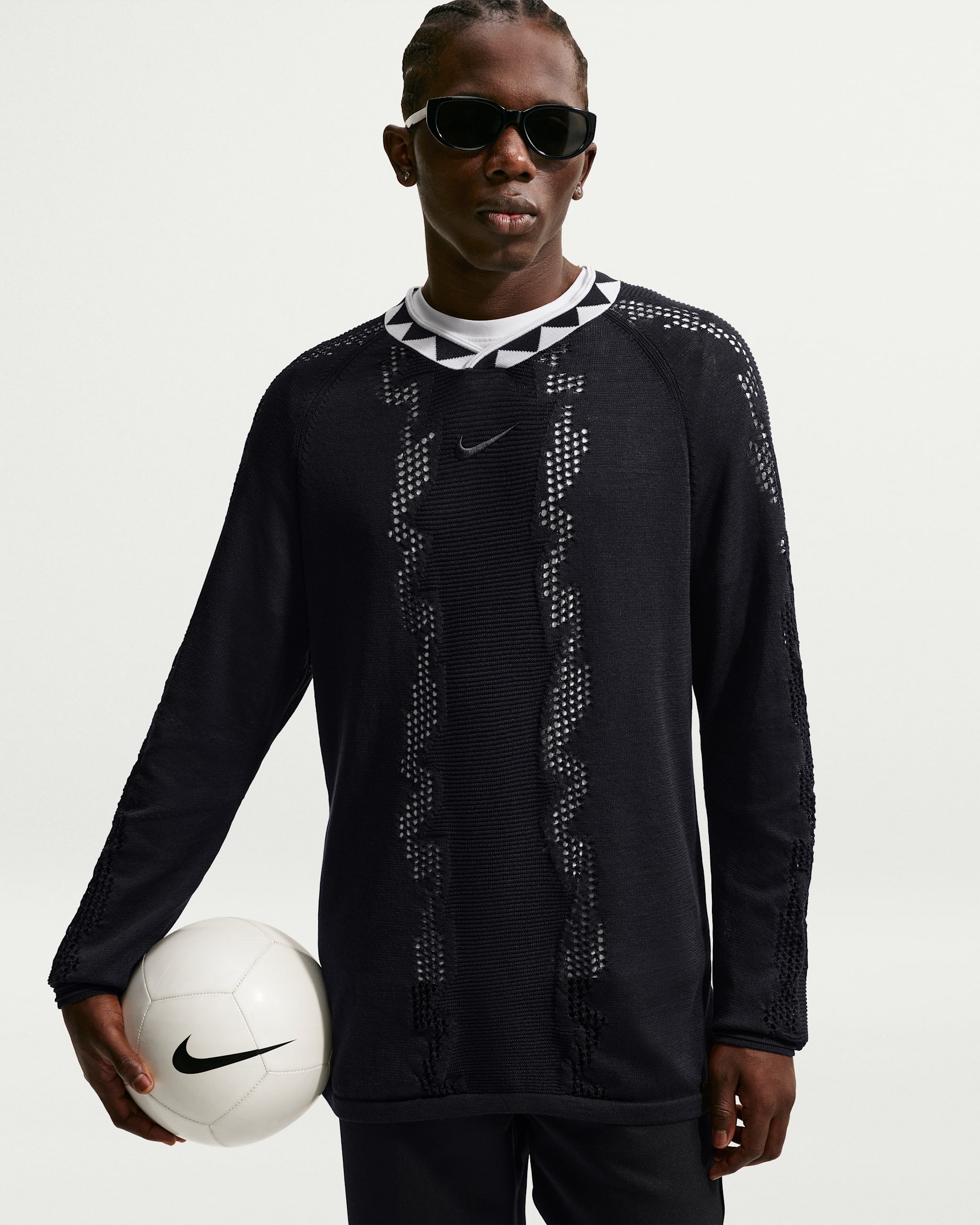 Nigeria Energy Men's Nike Football Knit Long-Sleeve Shirt - Off-Noir/Summit White