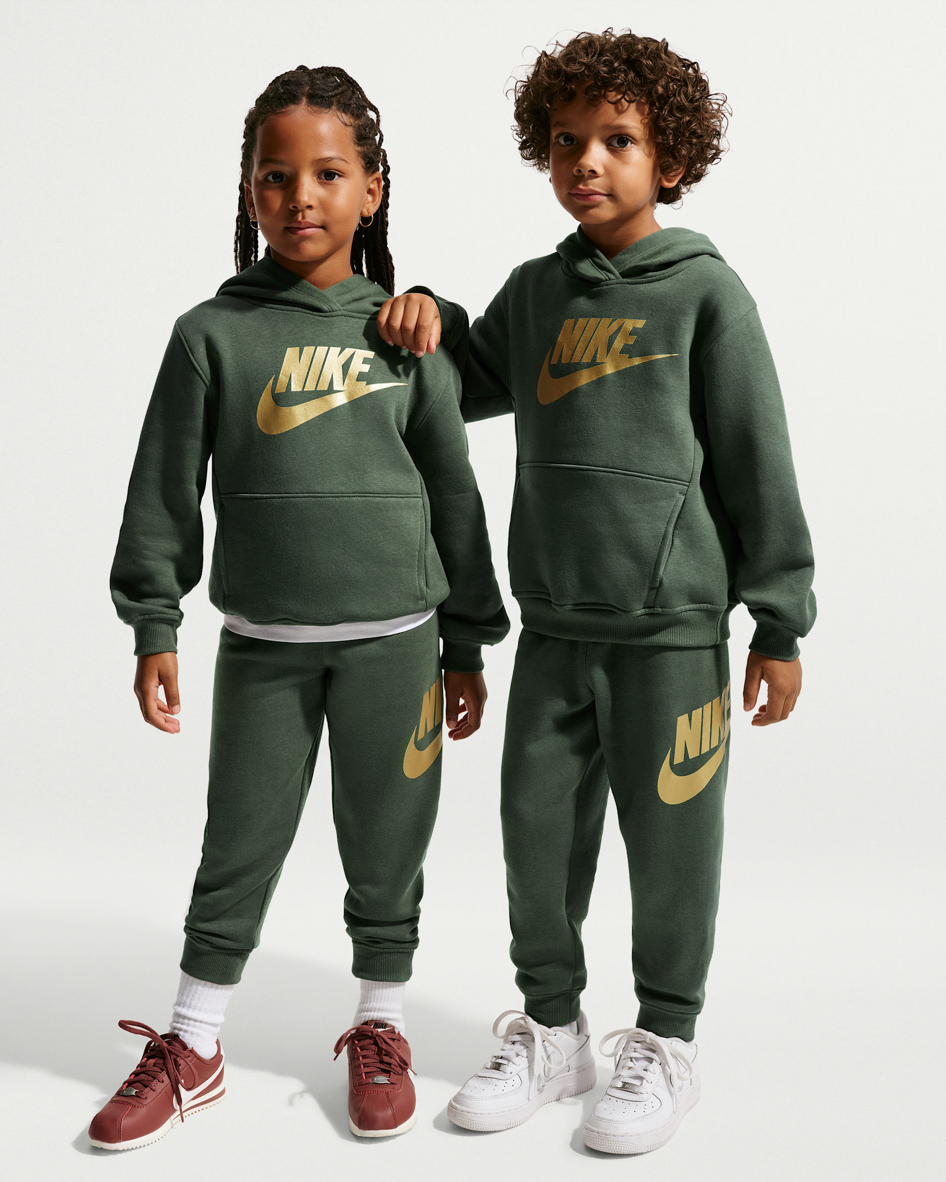Nike Little Kids' 2-Piece Club Fleece Set - Camo Green/Gold