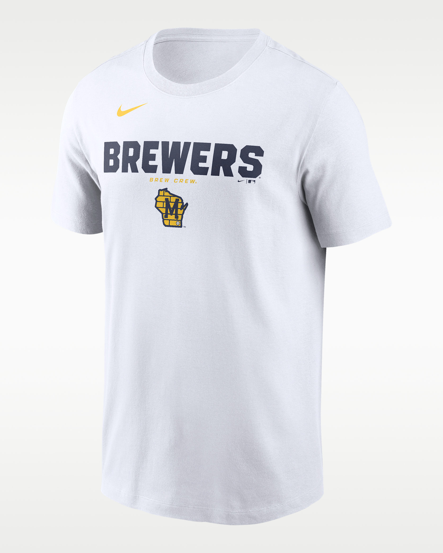 Milwaukee Brewers Bold Team Name Men's Nike MLB T-Shirt - White