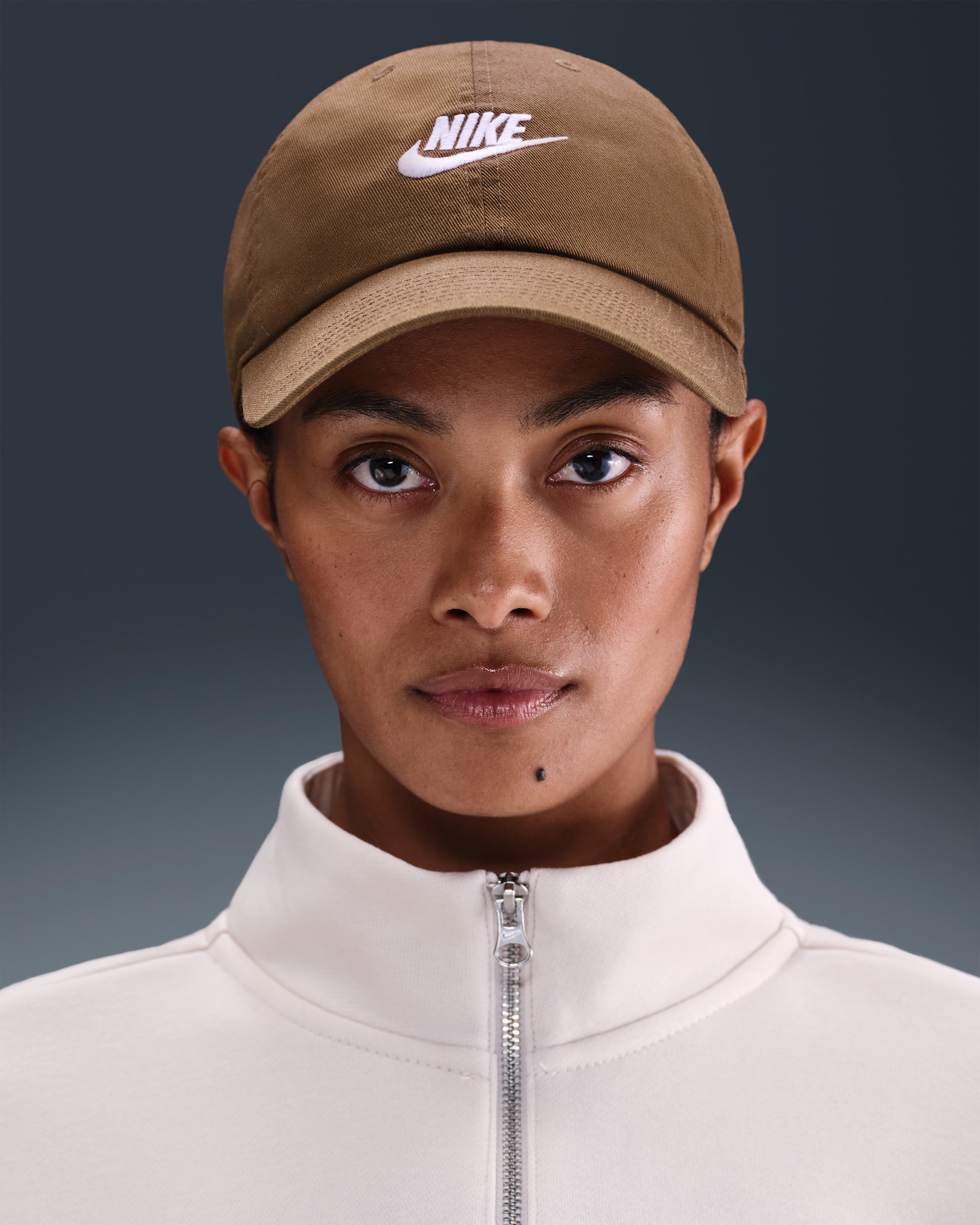 Nike Club Unstructured Futura Wash Cap - Mosswood Brown/White