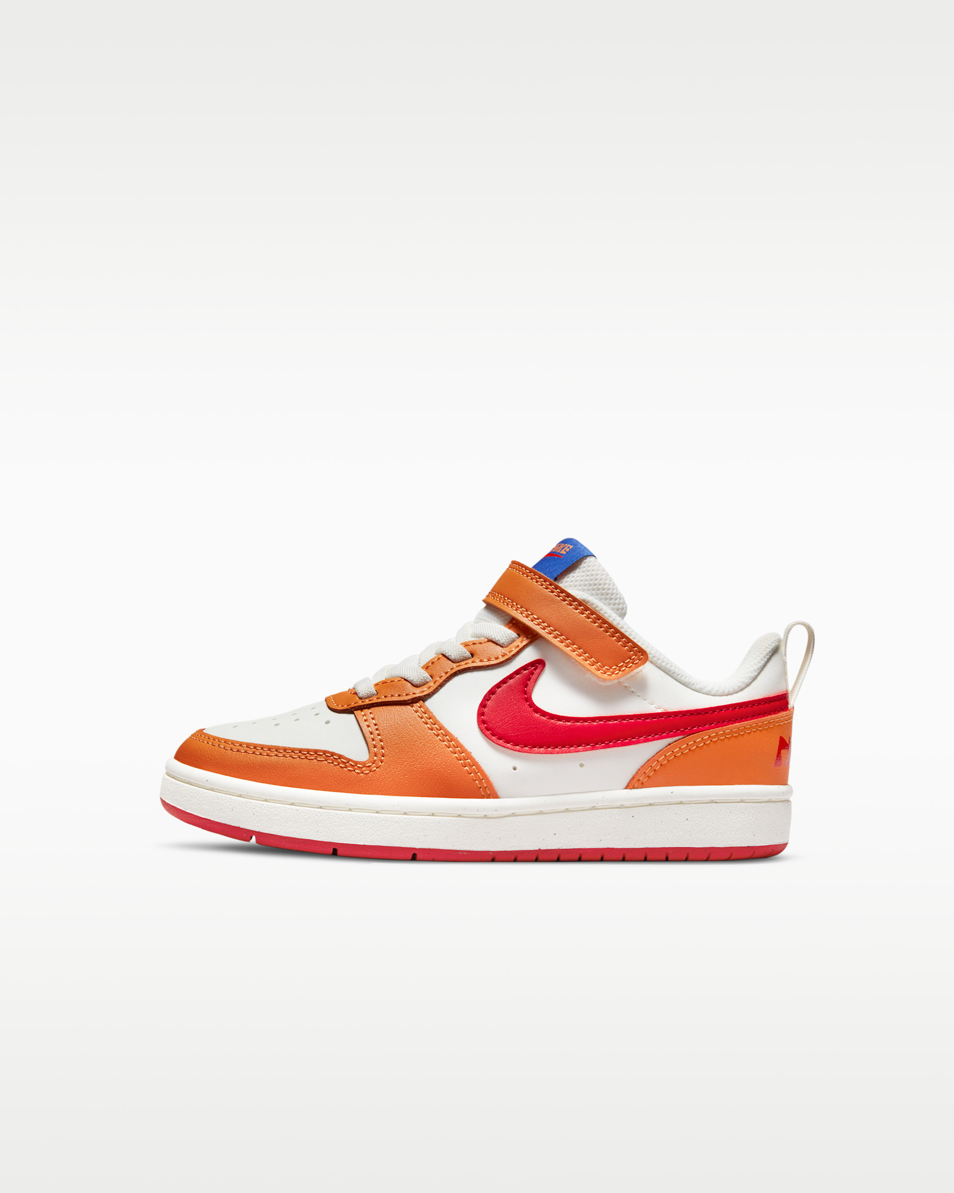 Nike Court Borough Low 2 Younger Kids' Shoes - Sail/Hot Curry/Game Royal/University Red
