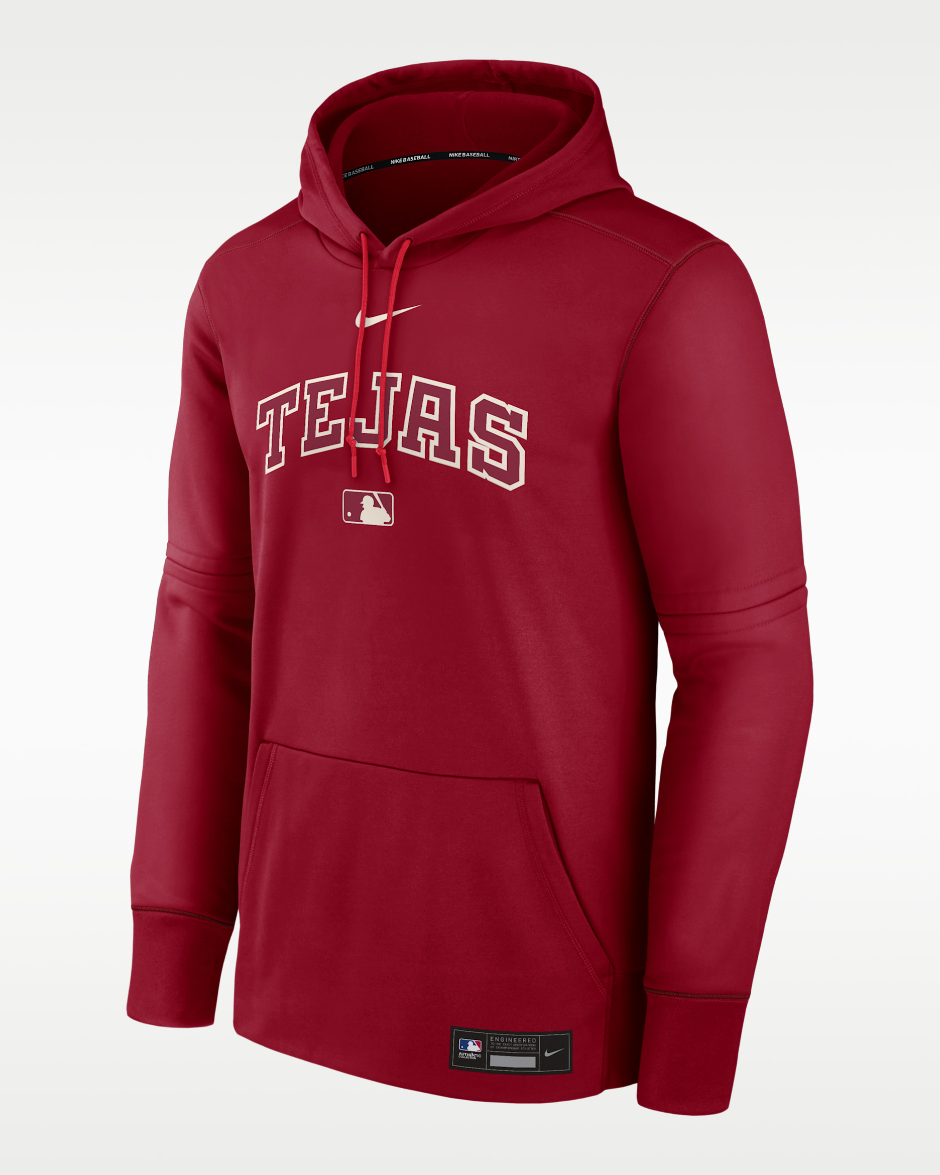 Texas Rangers Authentic Collection City Connect Men's Nike Therma MLB Pullover Hoodie - Red