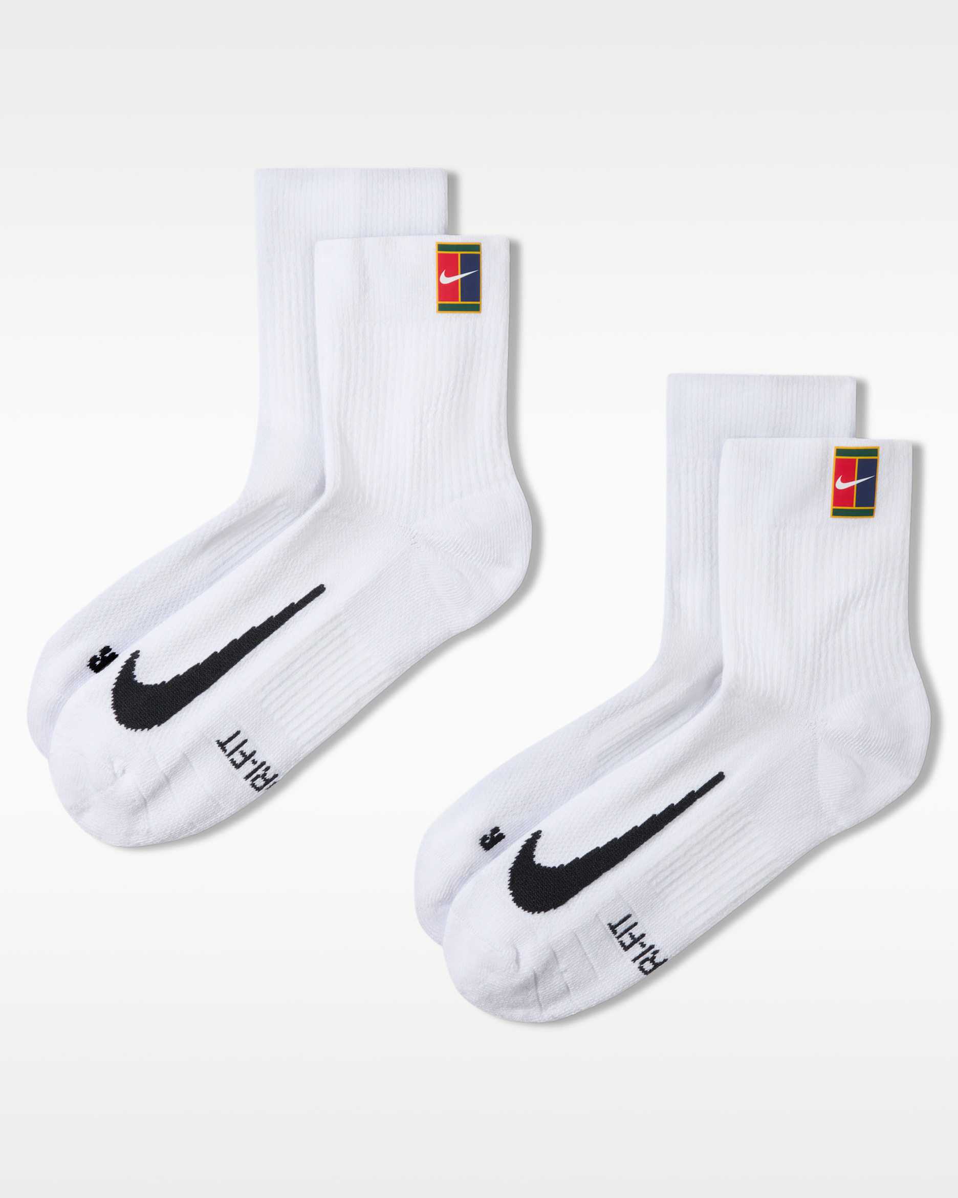 NikeCourt Multiplier Max Tennis Ankle Socks (2 Pairs) - White/White