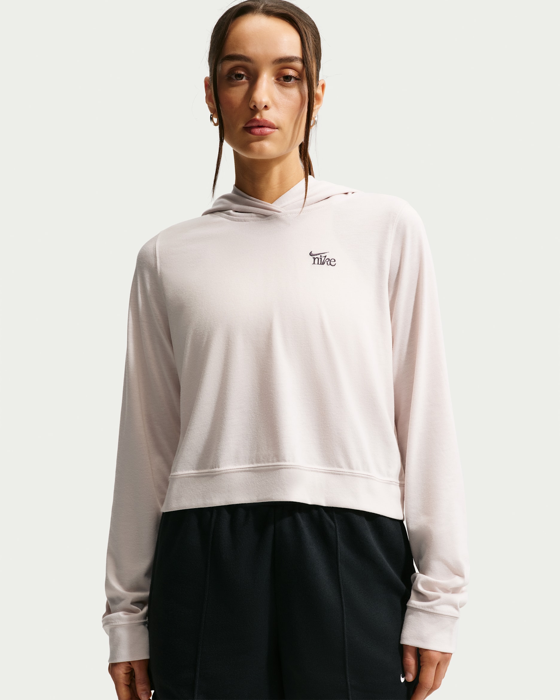 Sudadera ligera con gorro para mujer Nike Sportswear Chill Knit - Marrón verdoso claro/Gris humo oscuro