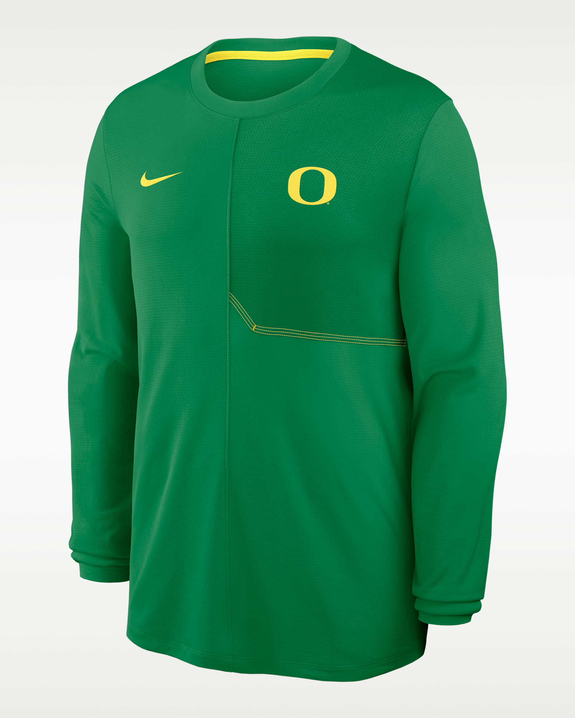Oregon Sideline Coach Men's Nike Dri-FIT College Long-Sleeve Top - Apple Green/Yellow Strike