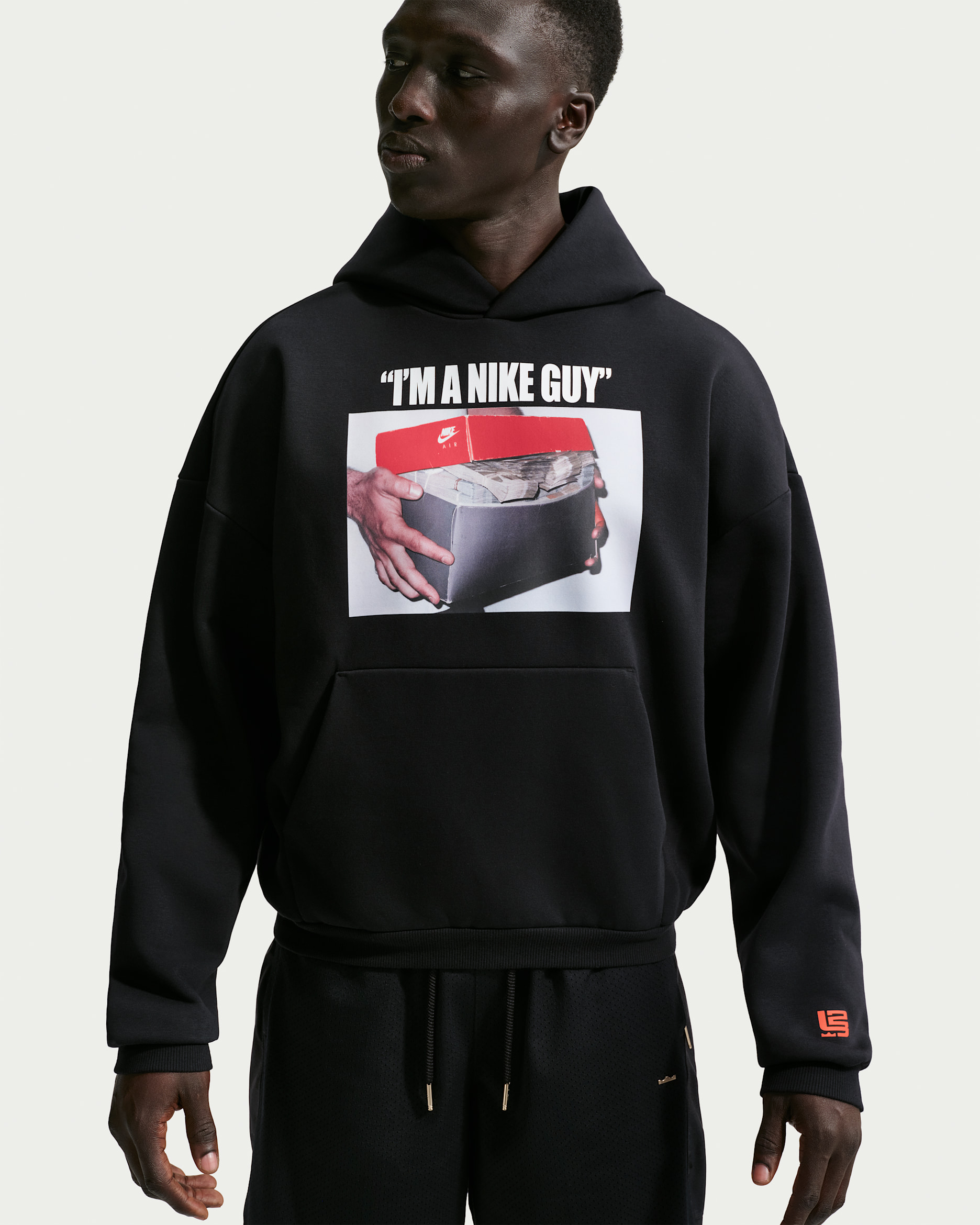 LeBron 'Shoe Bag' Men's Nike Therma-FIT Brushed Pullover Basketball Hoodie - Black