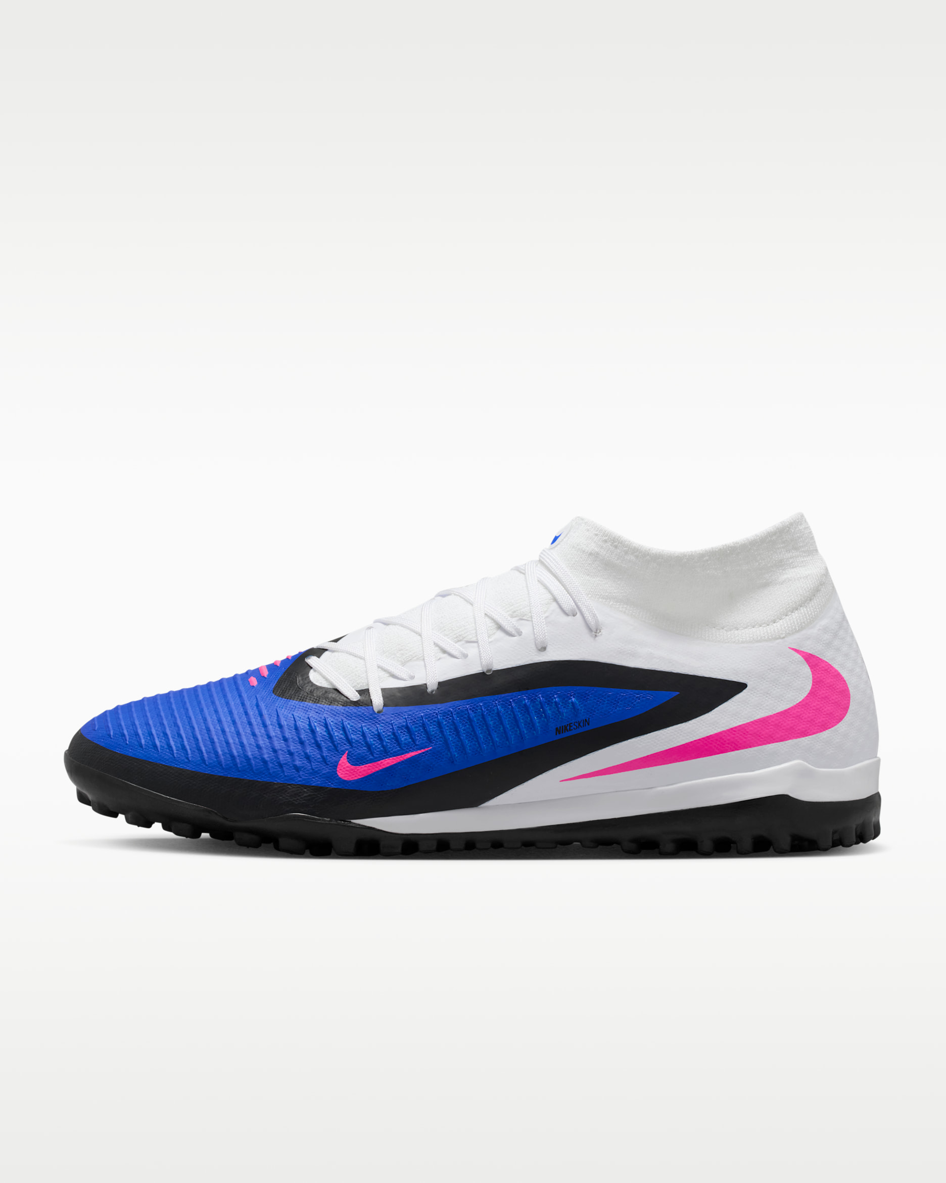 Nike Phantom 6 High Academy Turf Soccer Shoes - Racer Blue/White/Pink Blast