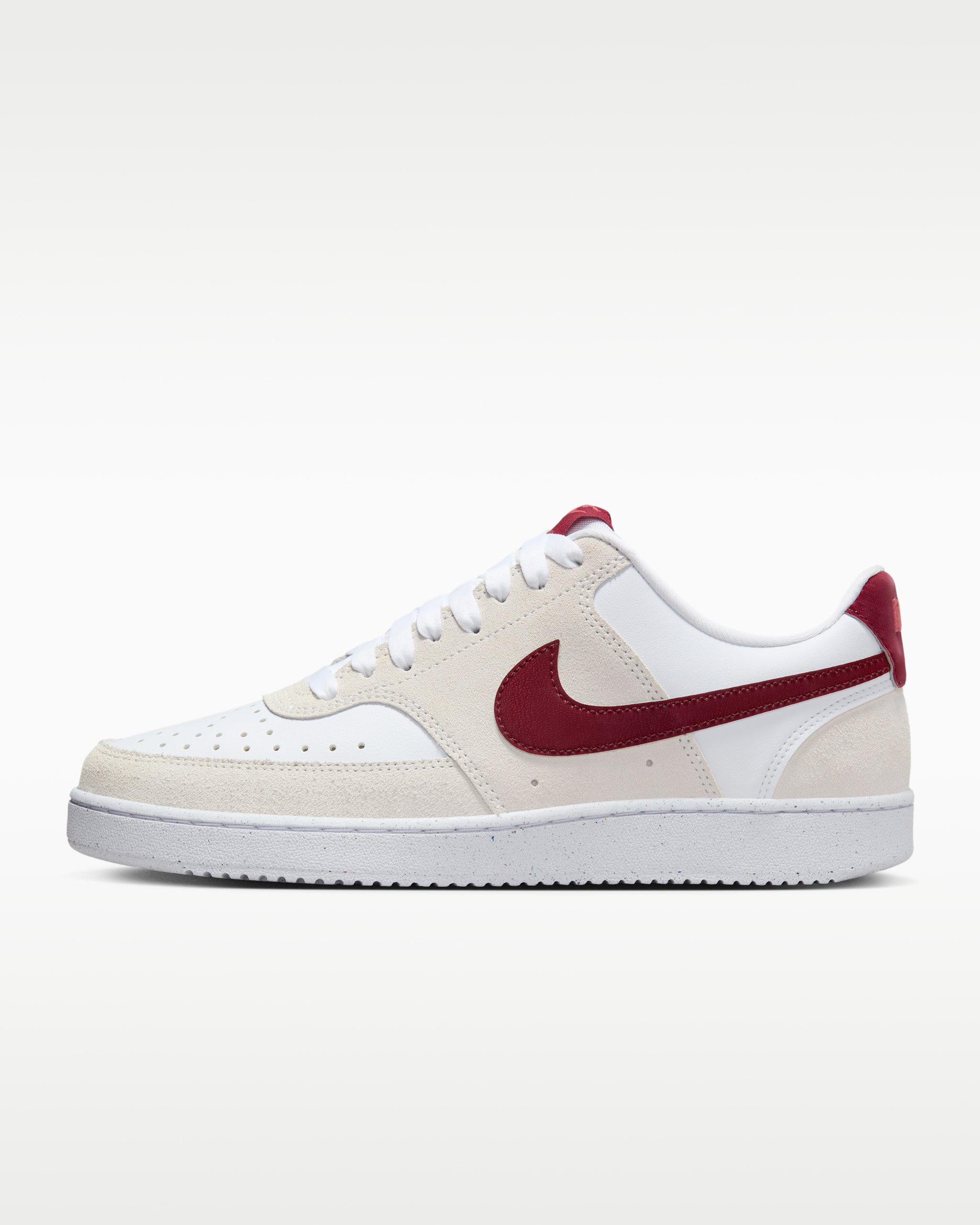 Nike Court Vision Low Women's Shoes - White/Adobe/Dragon Red/Team Red