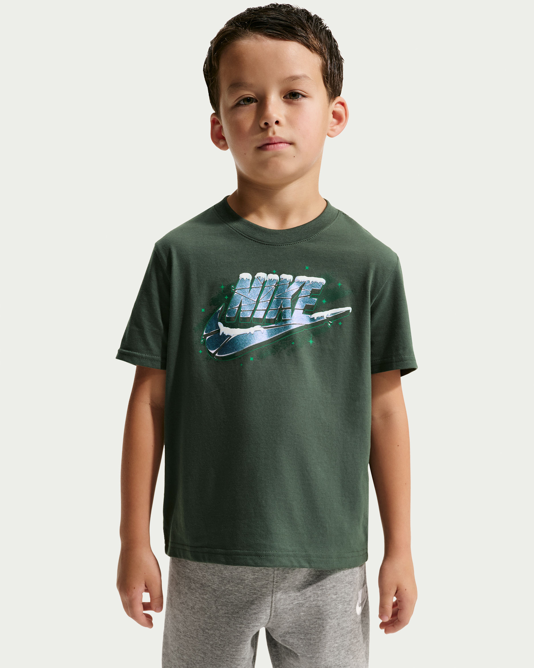 Nike Little Kids' Icy Futura T-Shirt - Camo Green