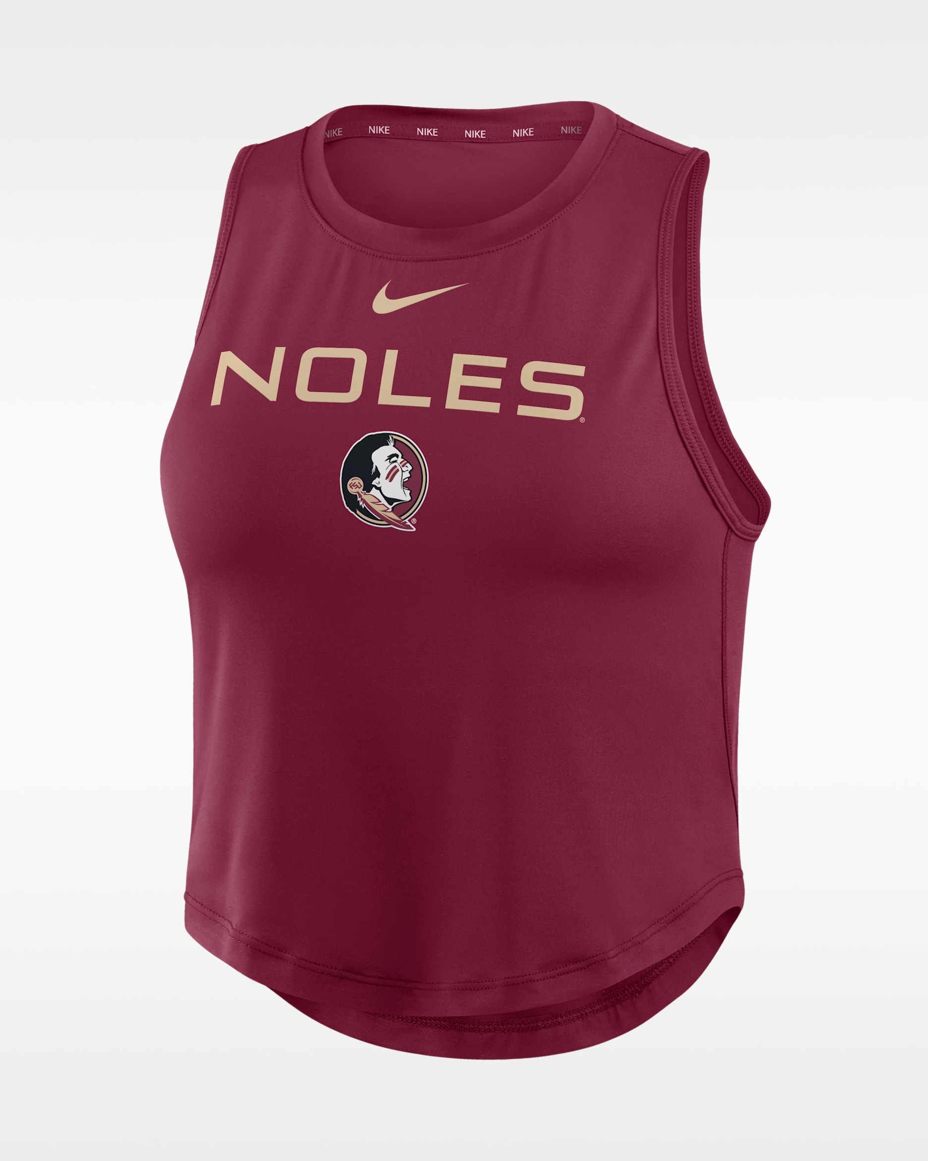 Playera de tirantes corta Nike Dri-FIT para mujer Florida State One - Castaña team