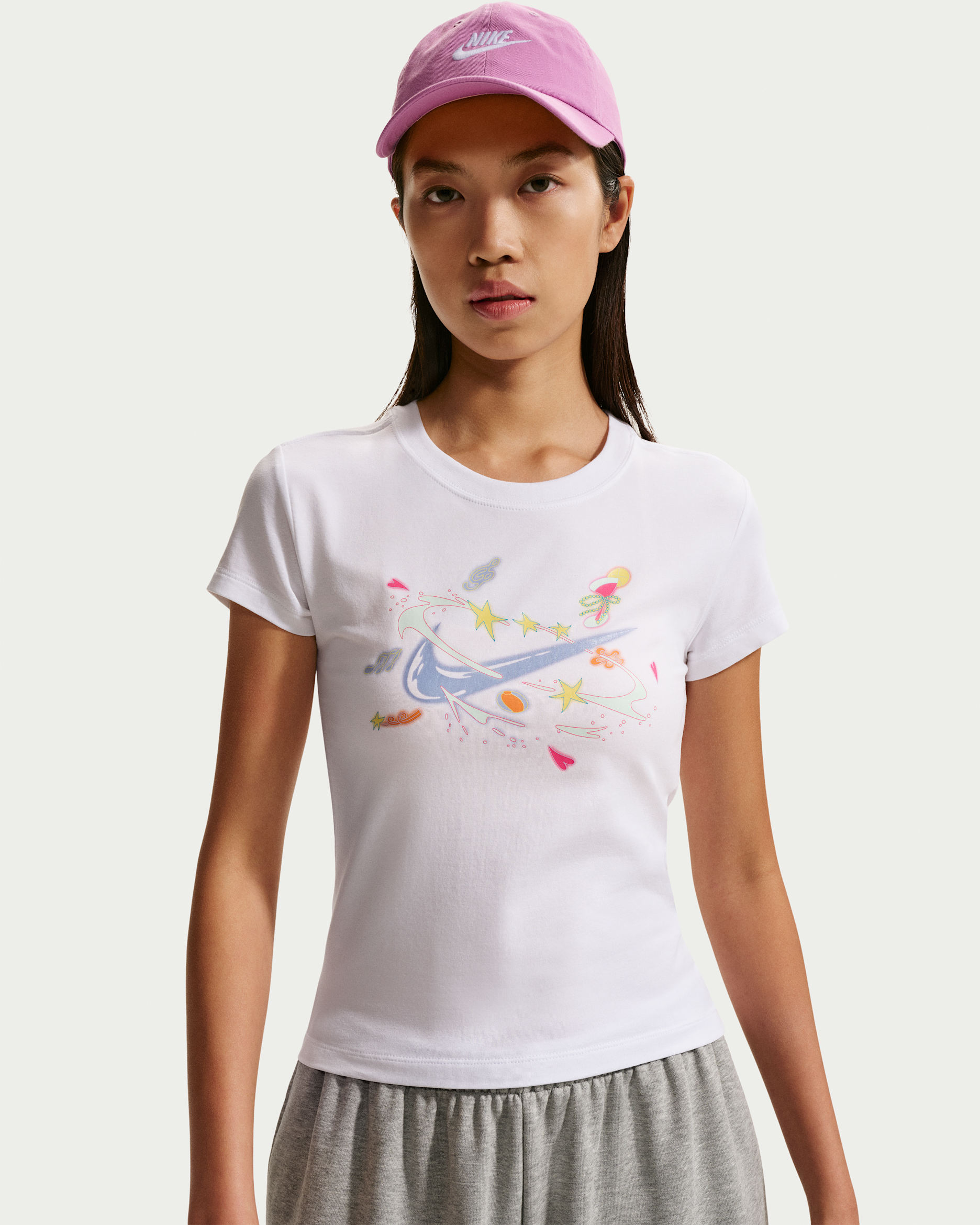 나이키 스포츠웨어 칠 니트 여성 티셔츠 - 화이트