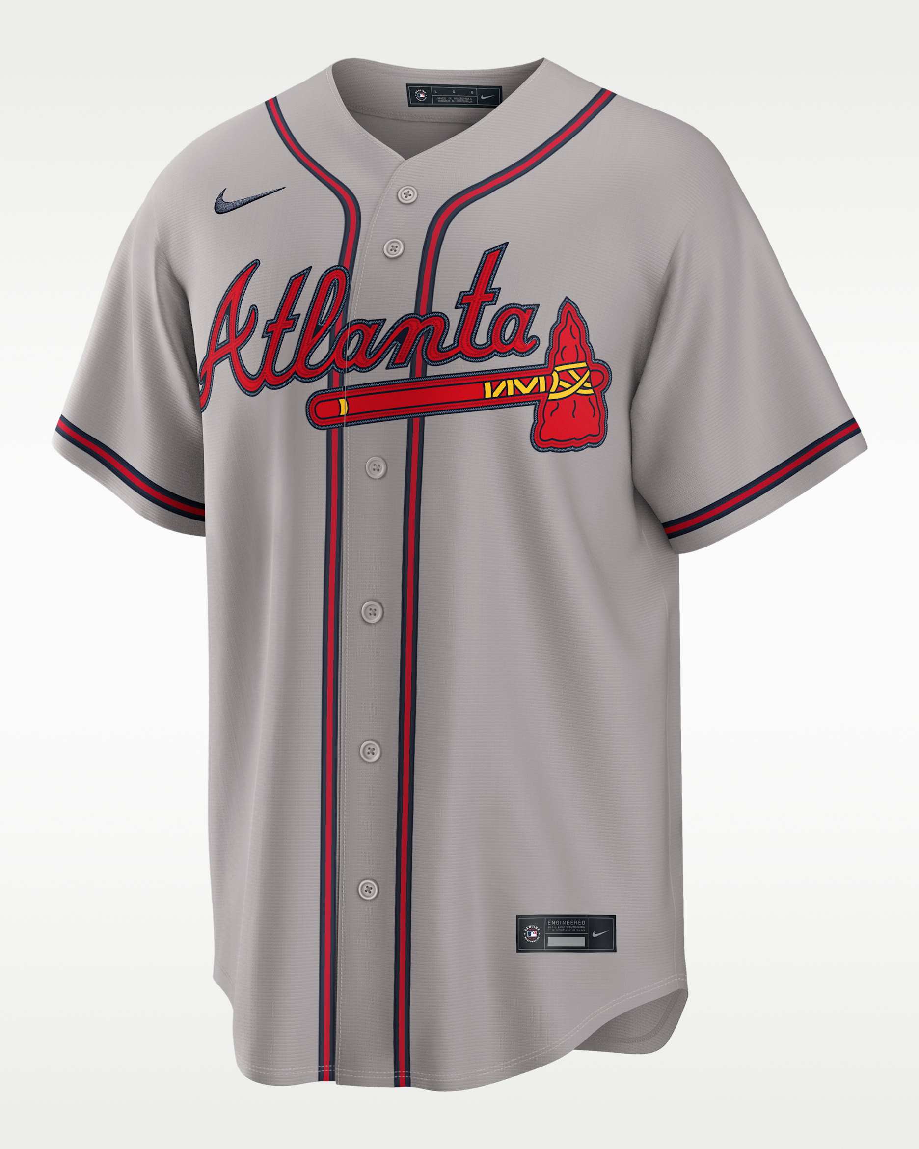 Jersey Nike de la MLB Replica para hombre Ronald Acuña Jr. Atlanta Braves - Gris