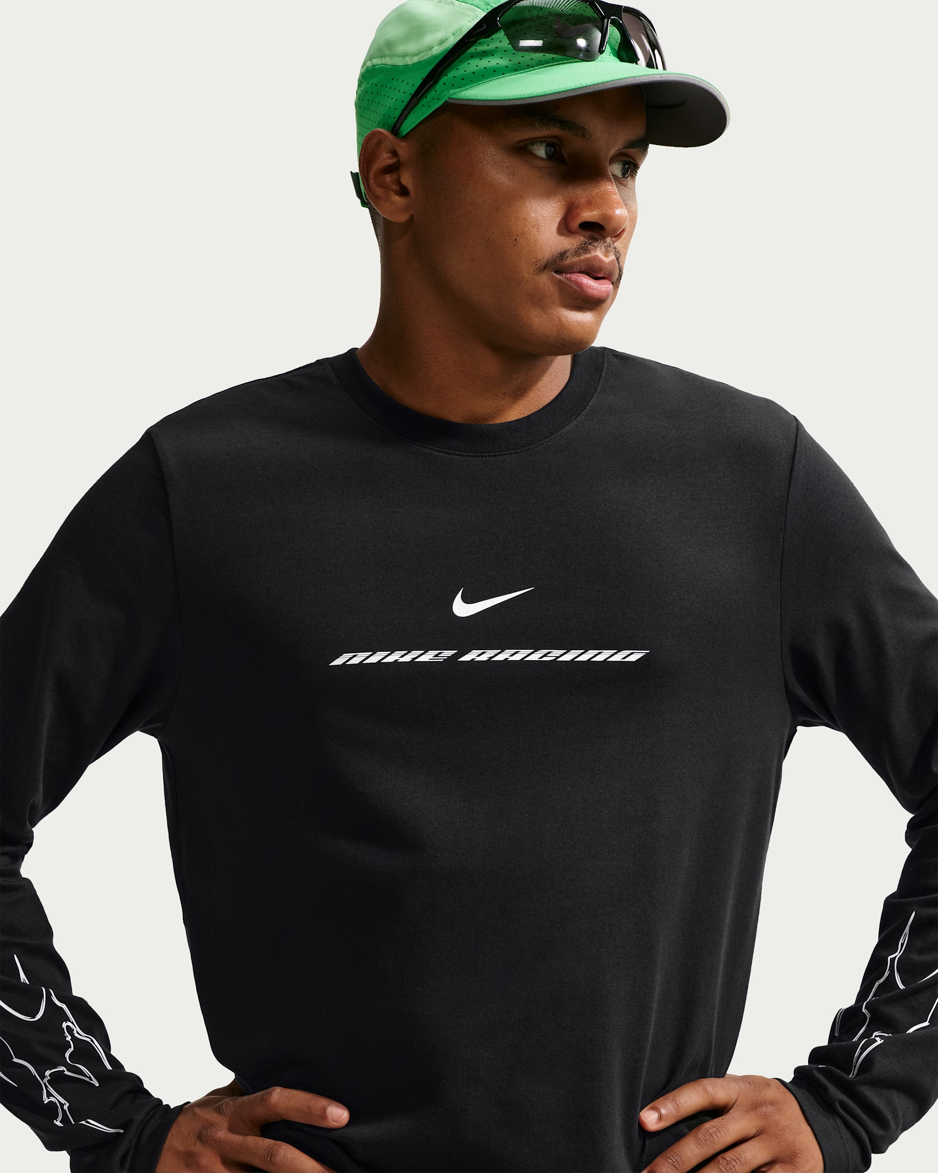 Nike Dri-FIT Longsleeve-Lauf-T-Shirt (Herren) - Schwarz