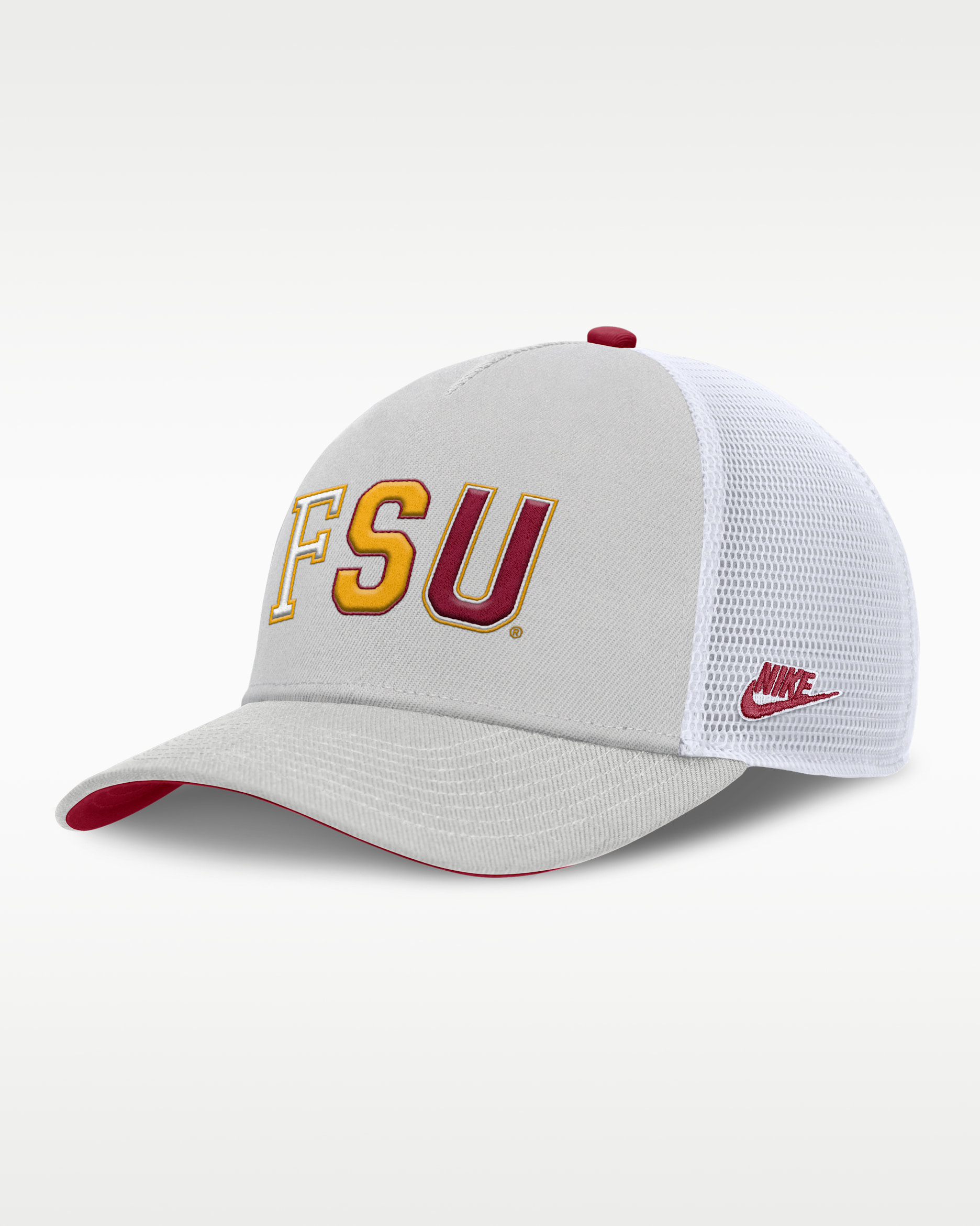 Florida State Legacy Basketball Rise Men's Nike College Trucker Adjustable Hat - Grey/Red/Gold/Red