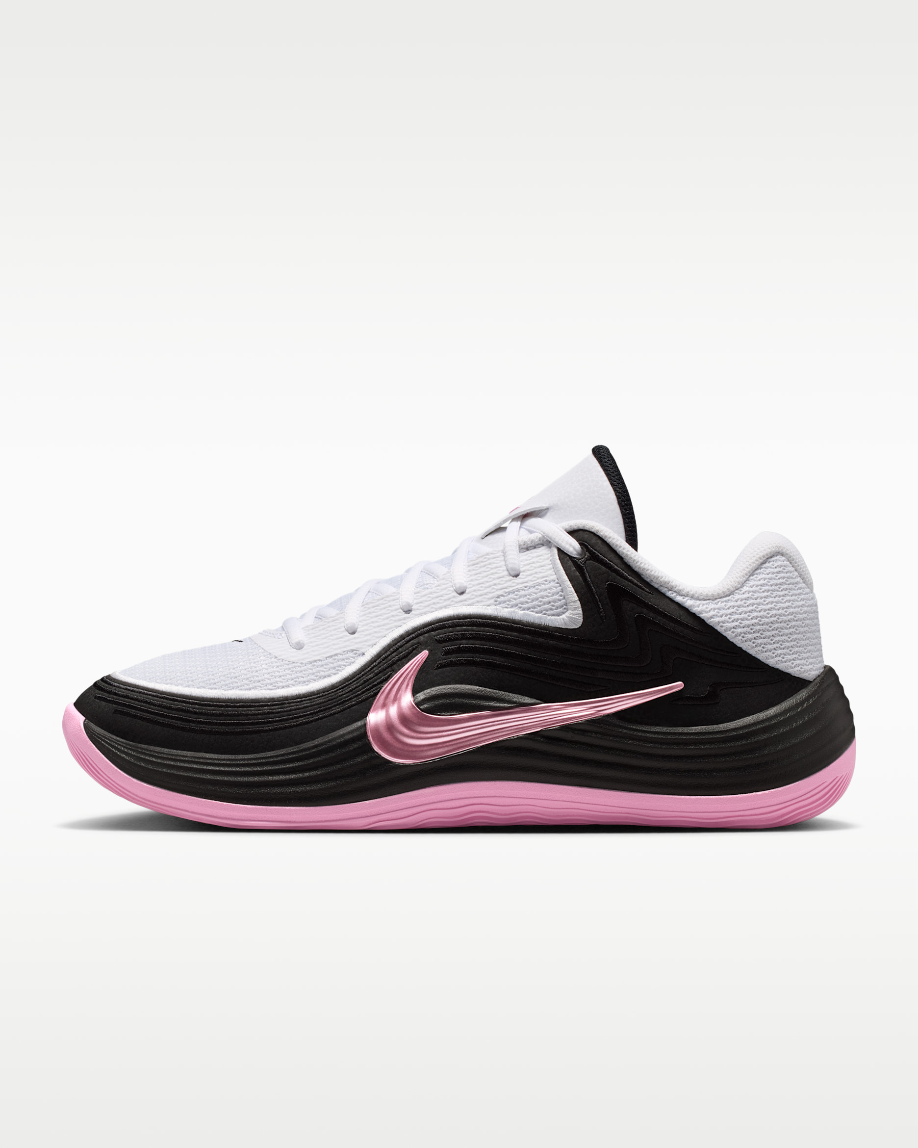 Nike Precision 8 Low Men's Basketball Shoes - White/Black/Pink Rise/Pink Rise