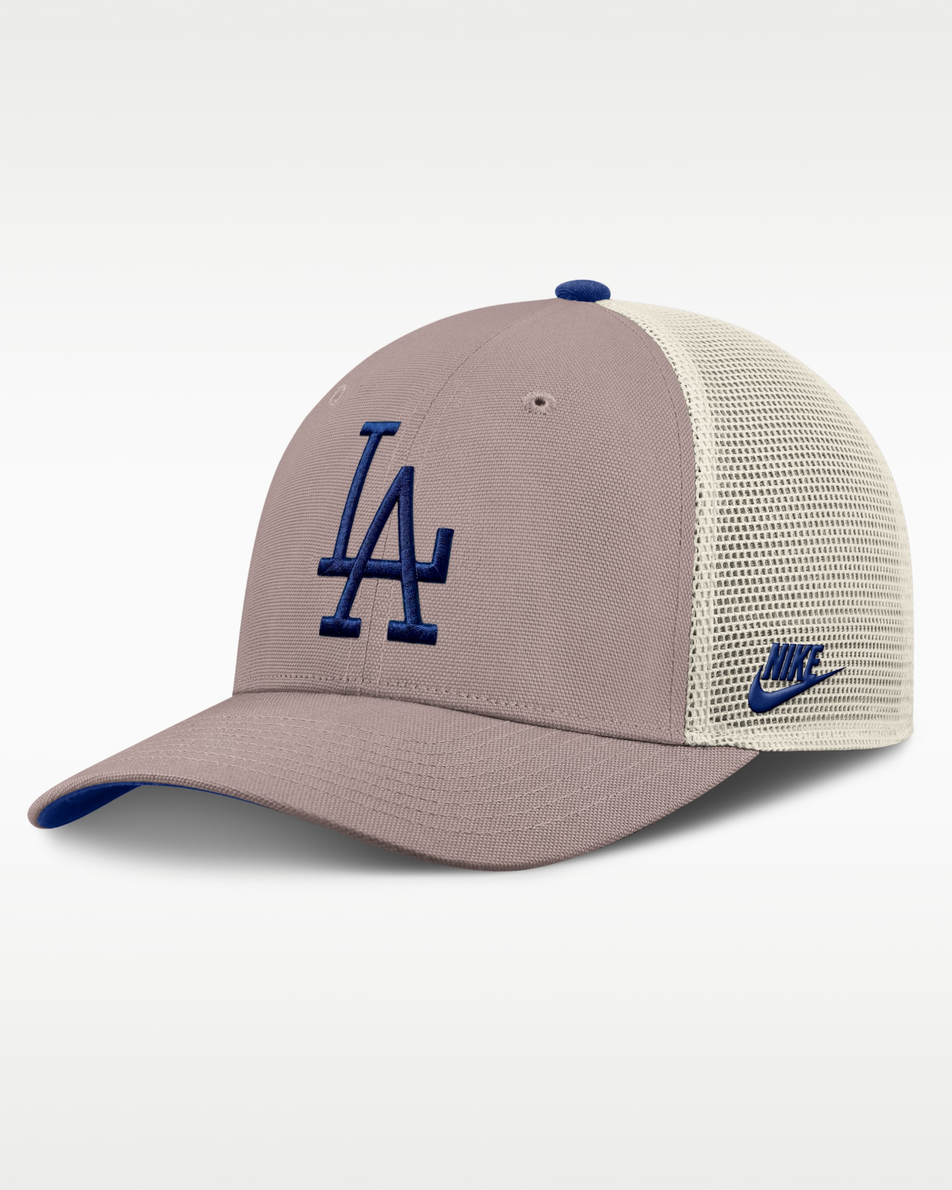 Gorra de rejilla Nike de la MLB ajustable para hombre Los Angeles Dodgers Cooperstown Rise - Caqui
