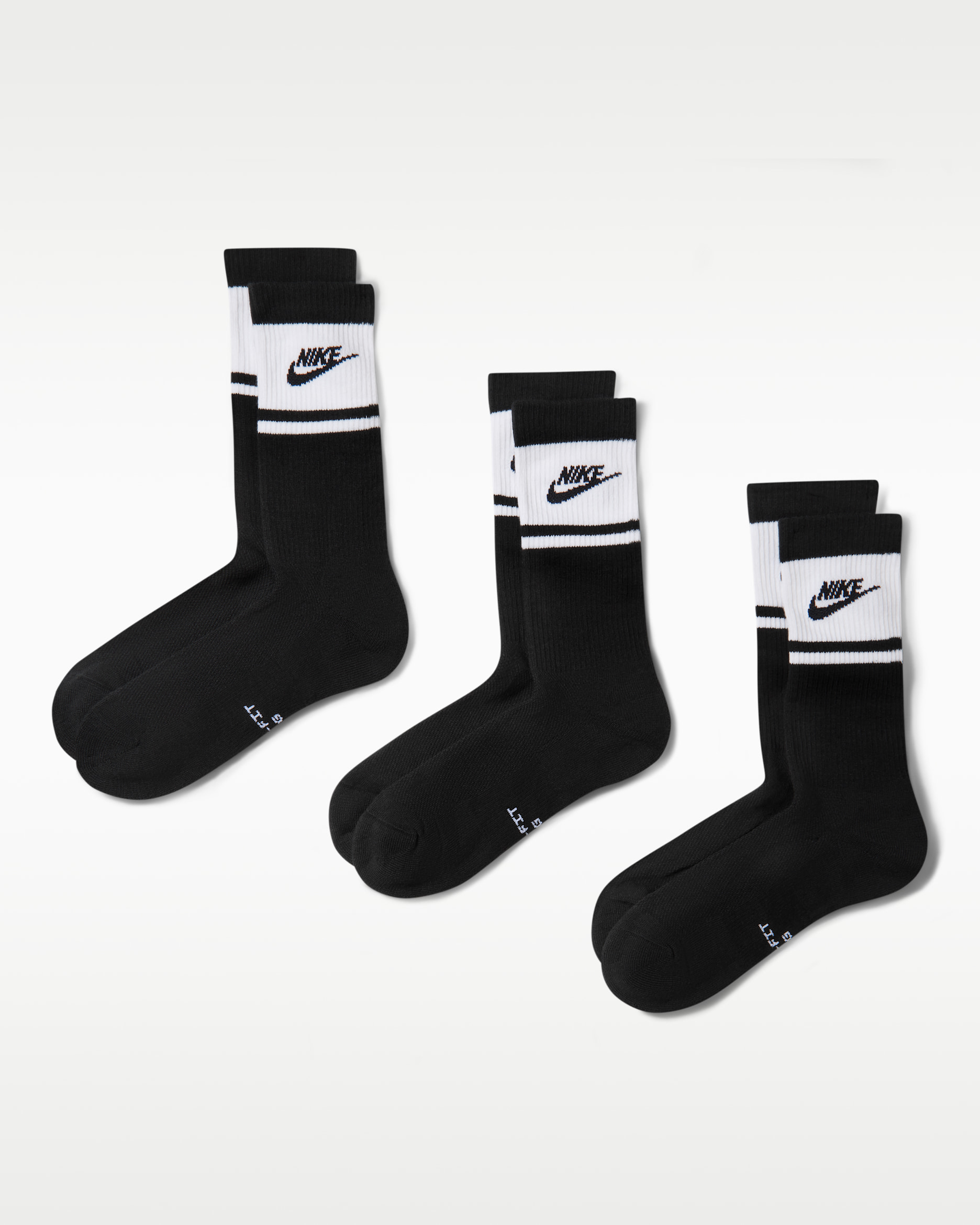 Nike Everyday Elevated Crew Socks (3 Pairs) - Black