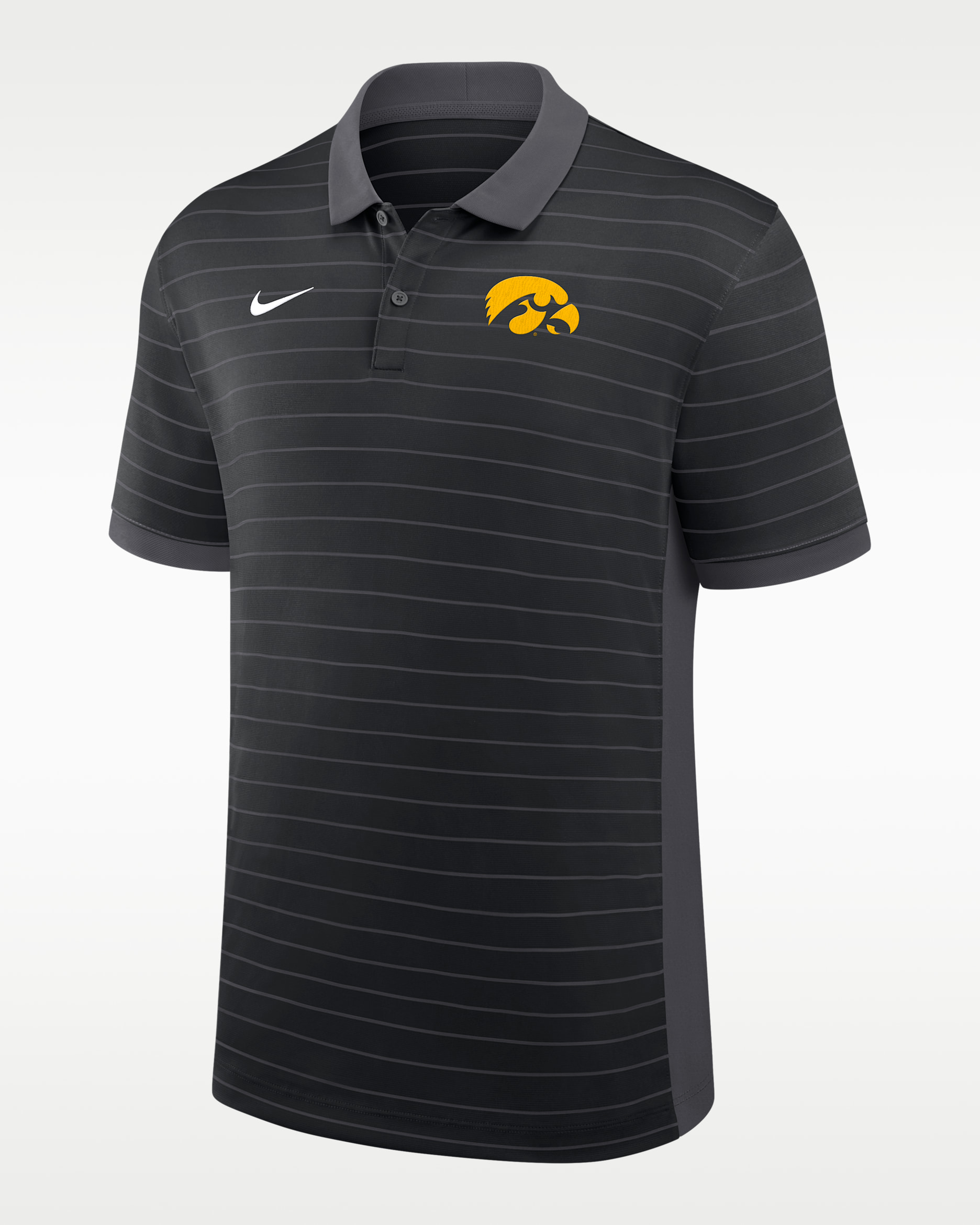 Iowa Sideline Victory Stripe Men's Nike Dri-FIT College Polo - Black
