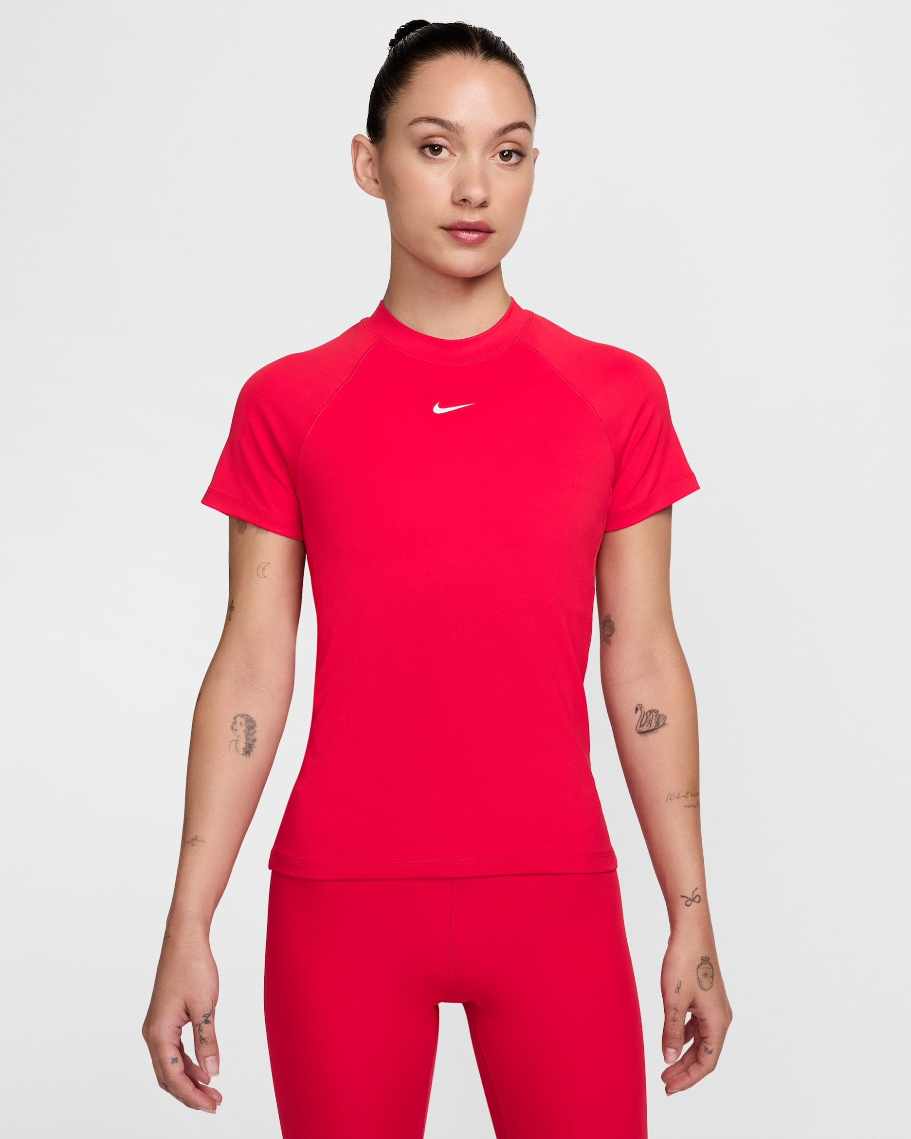 Nike Pro Women's Dri-FIT Short-Sleeve Top - University Red/White
