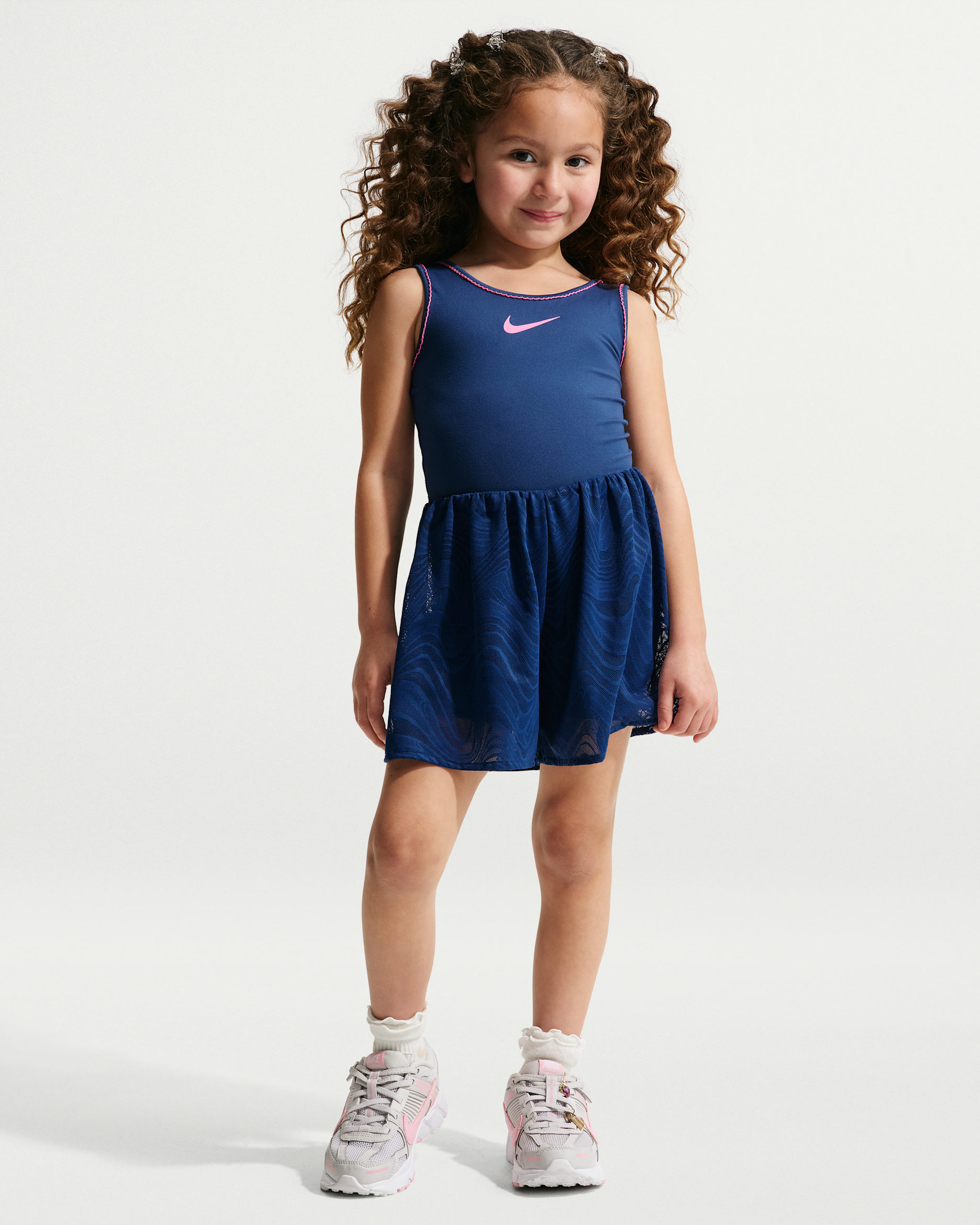 Enterito runsie Dri-FIT Easy Breezy para niños talla pequeña Nike - Azul marino místico
