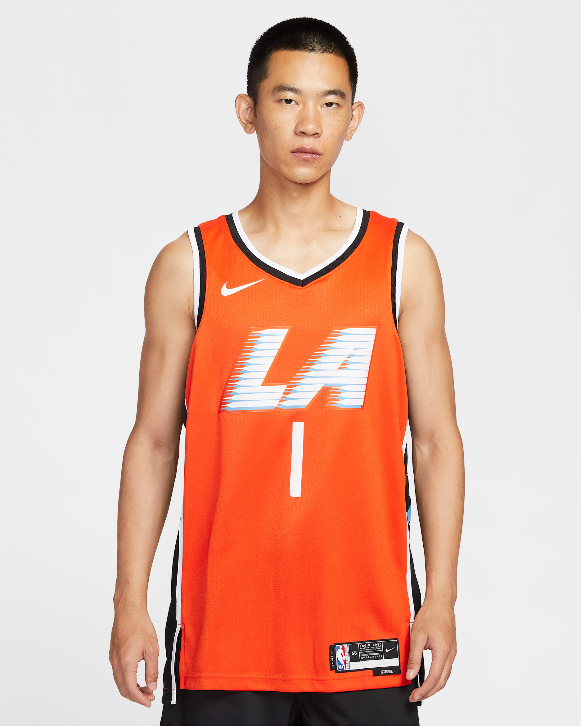 Jersey Nike de la NBA Swingman para hombre James Harden Los Angeles Clippers City Edition - Naranja brillante