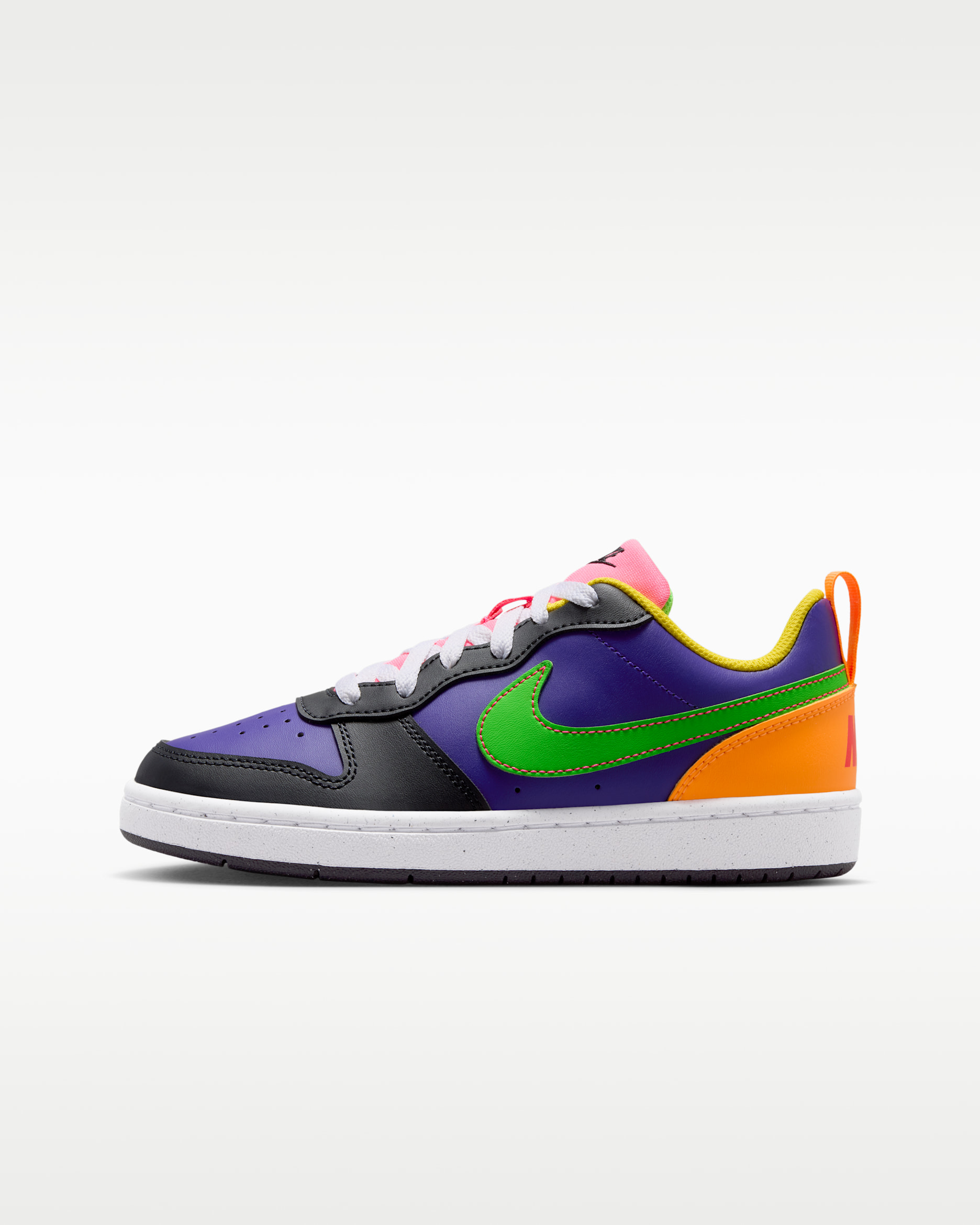 Nike Court Borough Low Recraft Big Kids' Shoes - Court Purple/Court Purple/Hyper Pink/Green Strike