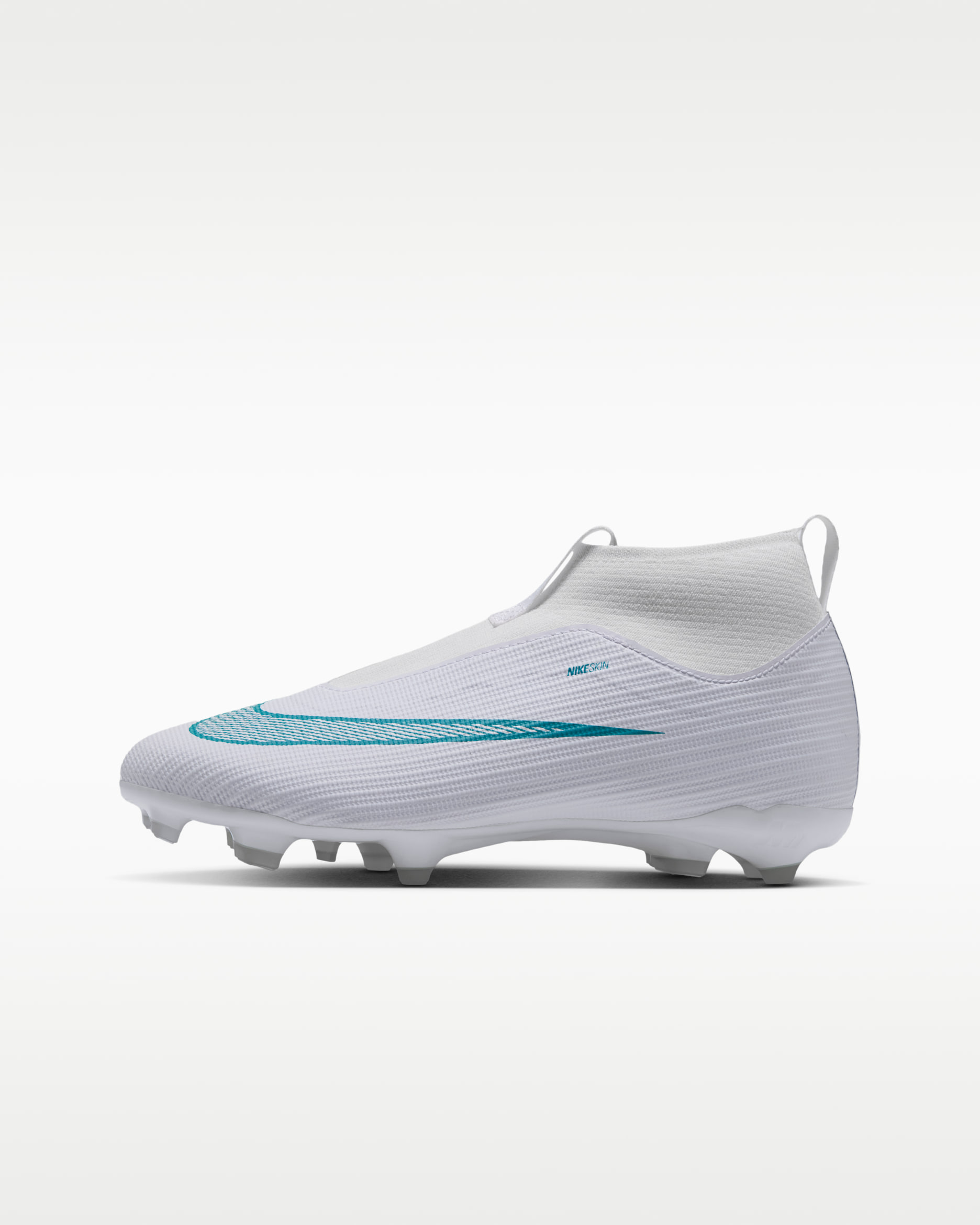 Nike Jr. Mercurial Superfly 11 Academy Big Kids' Multi-Ground High-Top Soccer Cleats - White/Dusty Cactus