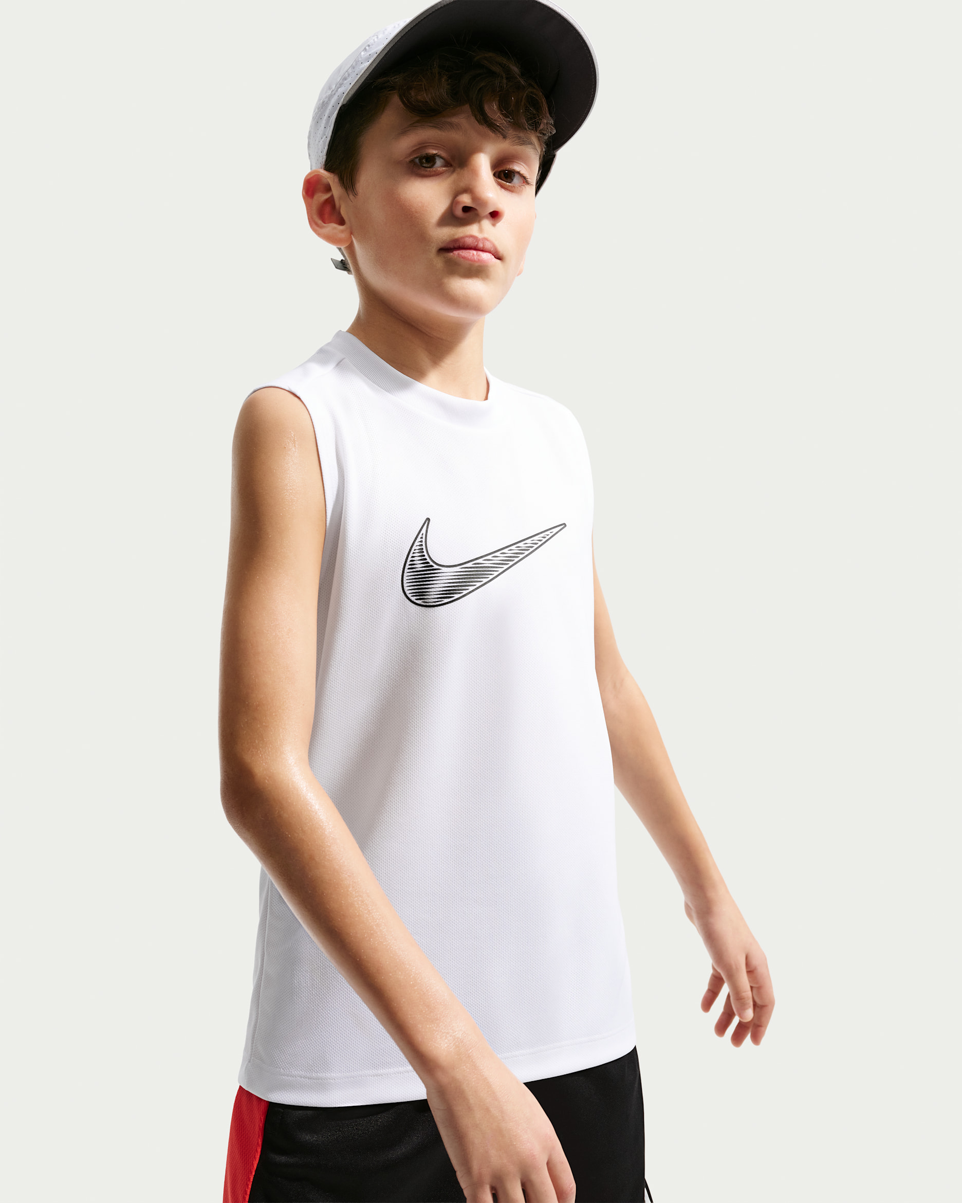 Nike Multi Big Kids' (Boys') Dri-FIT Sleeveless Top - White