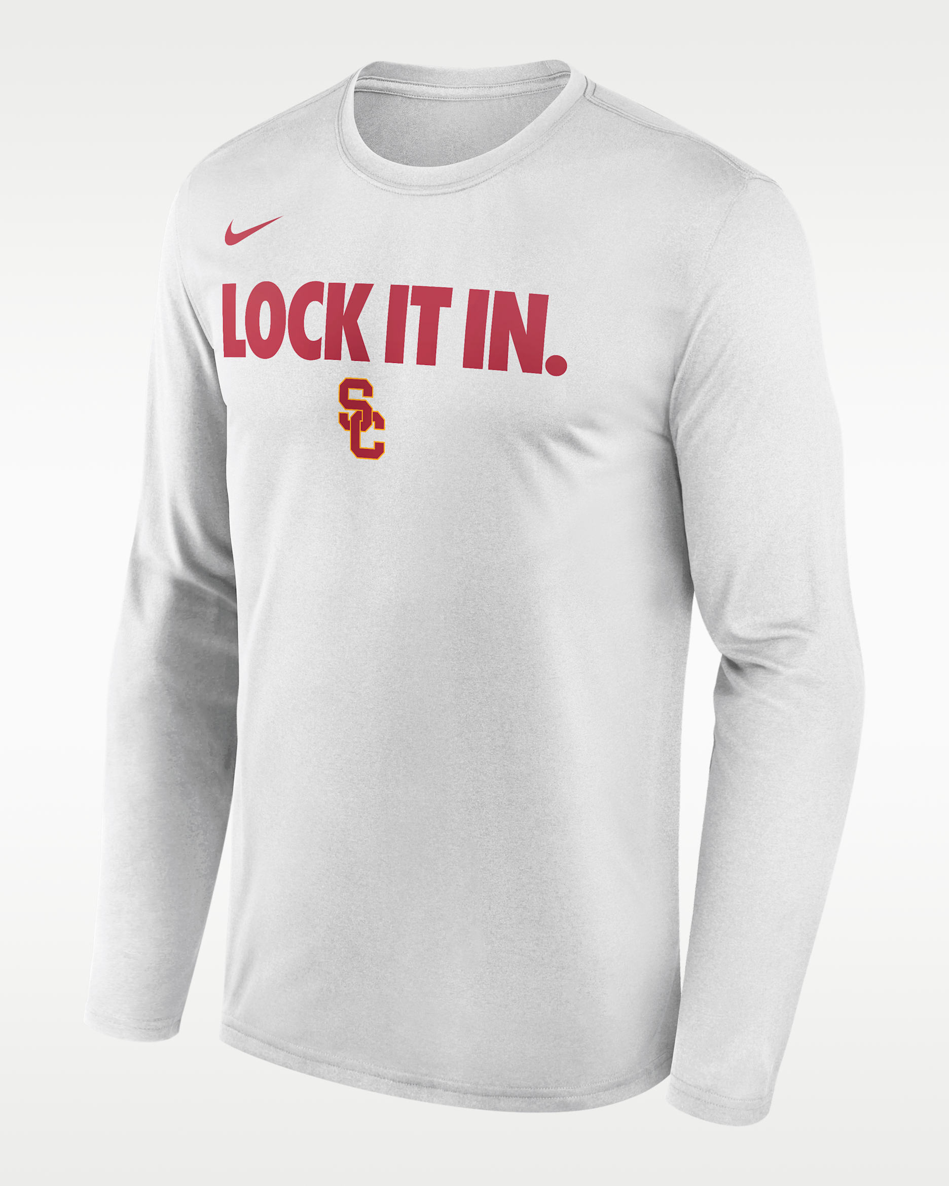 USC 2026 On-Court Bench Men's Nike Dri-FIT College Long-Sleeve T-Shirt - White