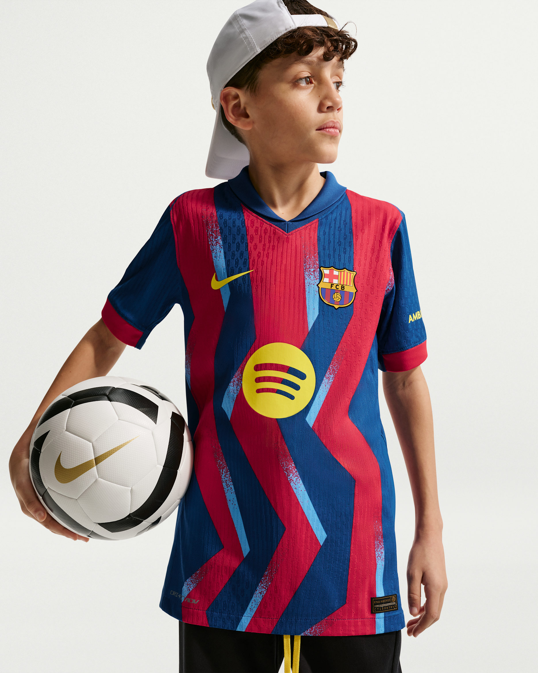 FC Barcelona 2025/26 Match Fourth Big Kids' Nike Dri-FIT ADV Soccer Authentic Jersey - Gym Blue/Gym Blue/Salsa Red/Opti Yellow
