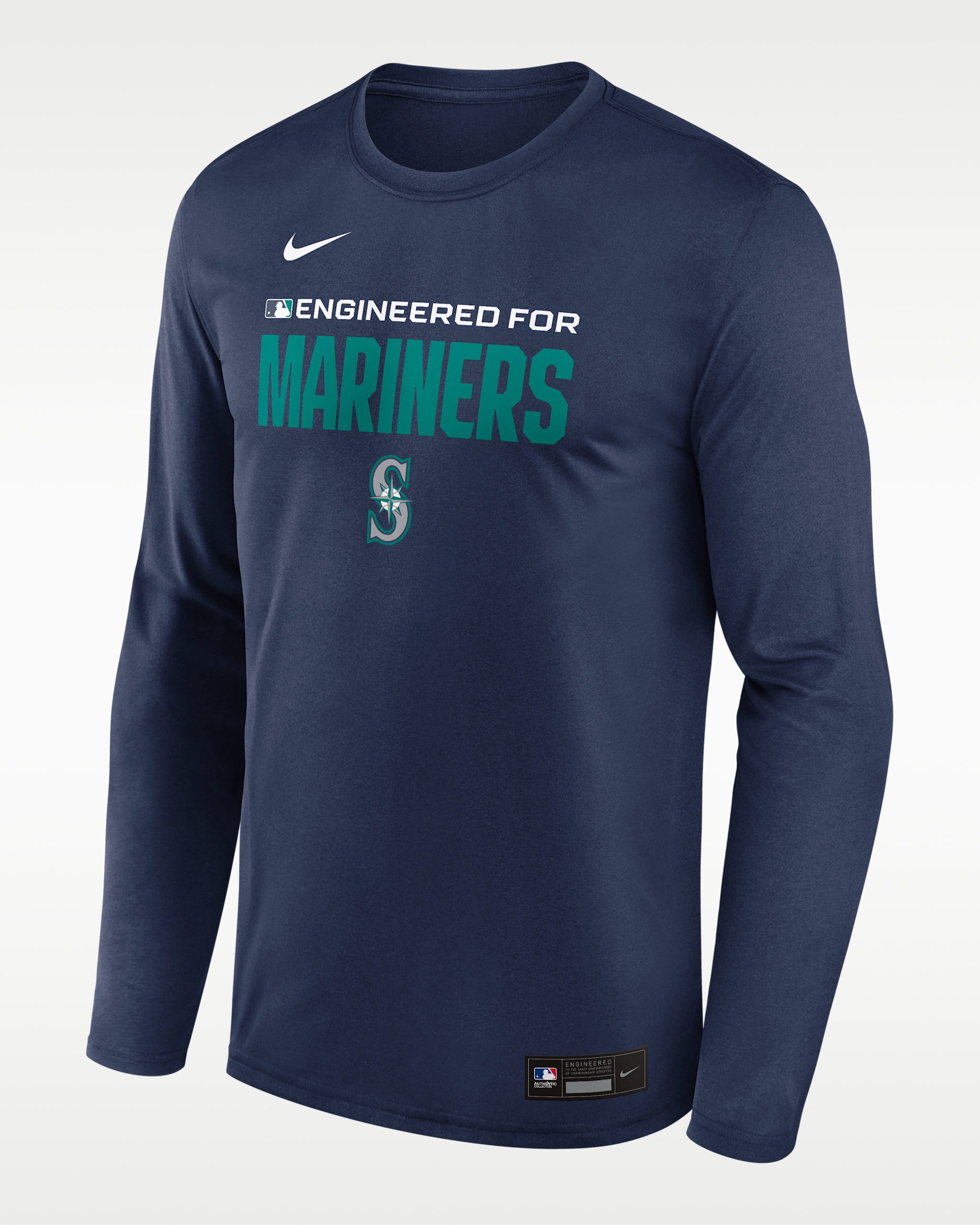 Seattle Mariners Authentic Collection Team Issue Men's Nike Dri-FIT MLB Long-Sleeve T-Shirt - Navy