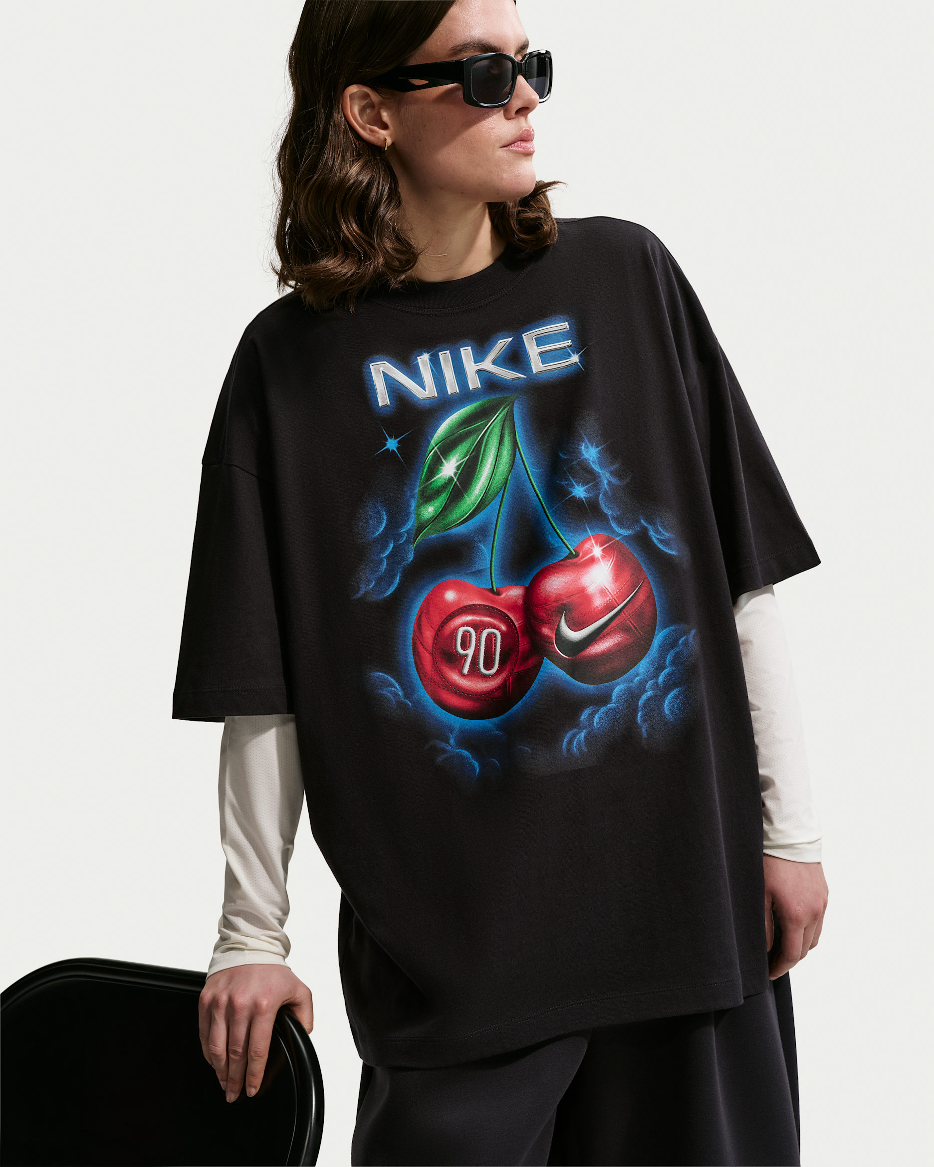 Playera oversized para mujer Nike Sportswear Classic - Negro