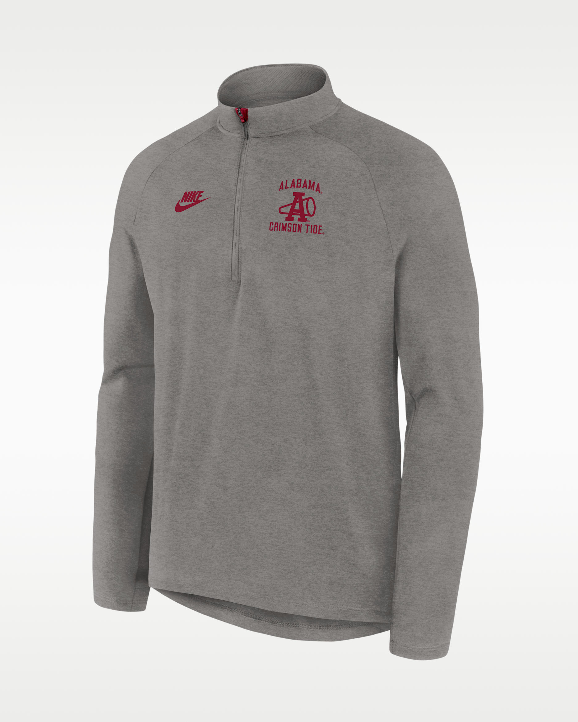 Playera universitaria Nike Dri-FIT de medio cierre para hombre Alabama Legacy - Gris jaspeado
