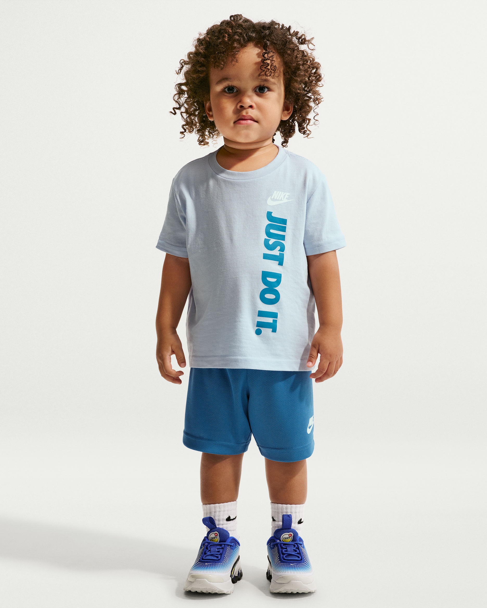 Nike Sportswear Toddler "Just Do It" Graphic T-Shirt and Mesh Shorts Set - Star Blue