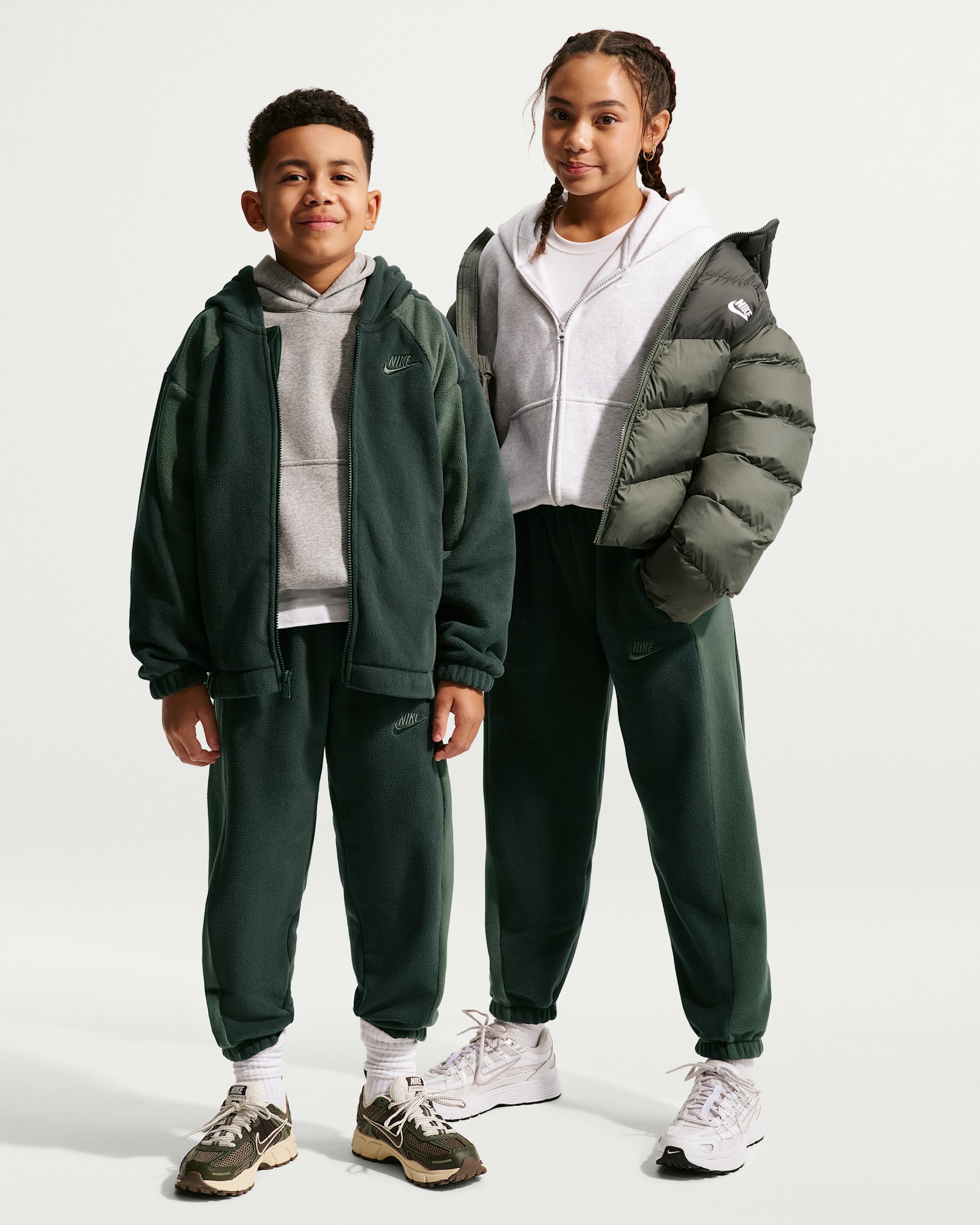 Nike Club Fleece Big Kids' Winterized Joggers - Black Spruce/Camo Green/Camo Green