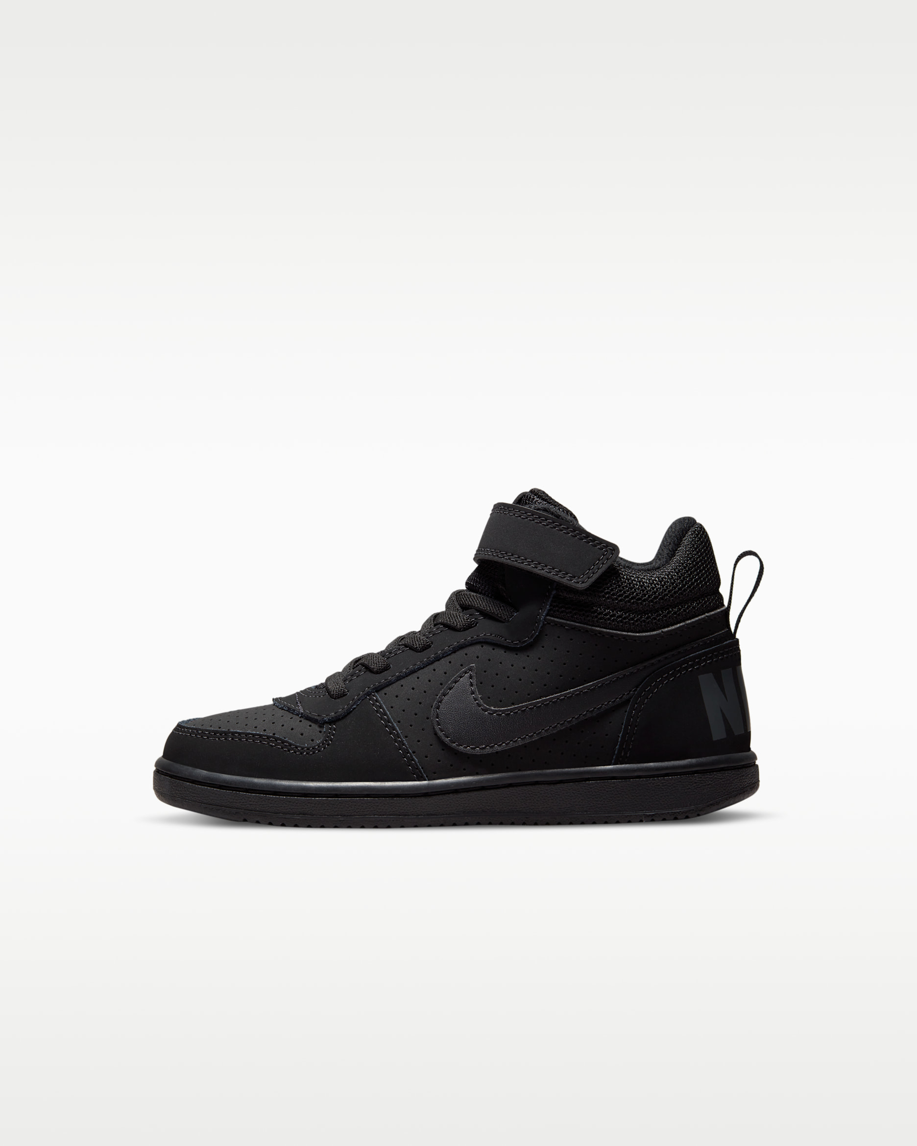 Nike Court Borough Mid Little Kids' Shoes - Black/Black