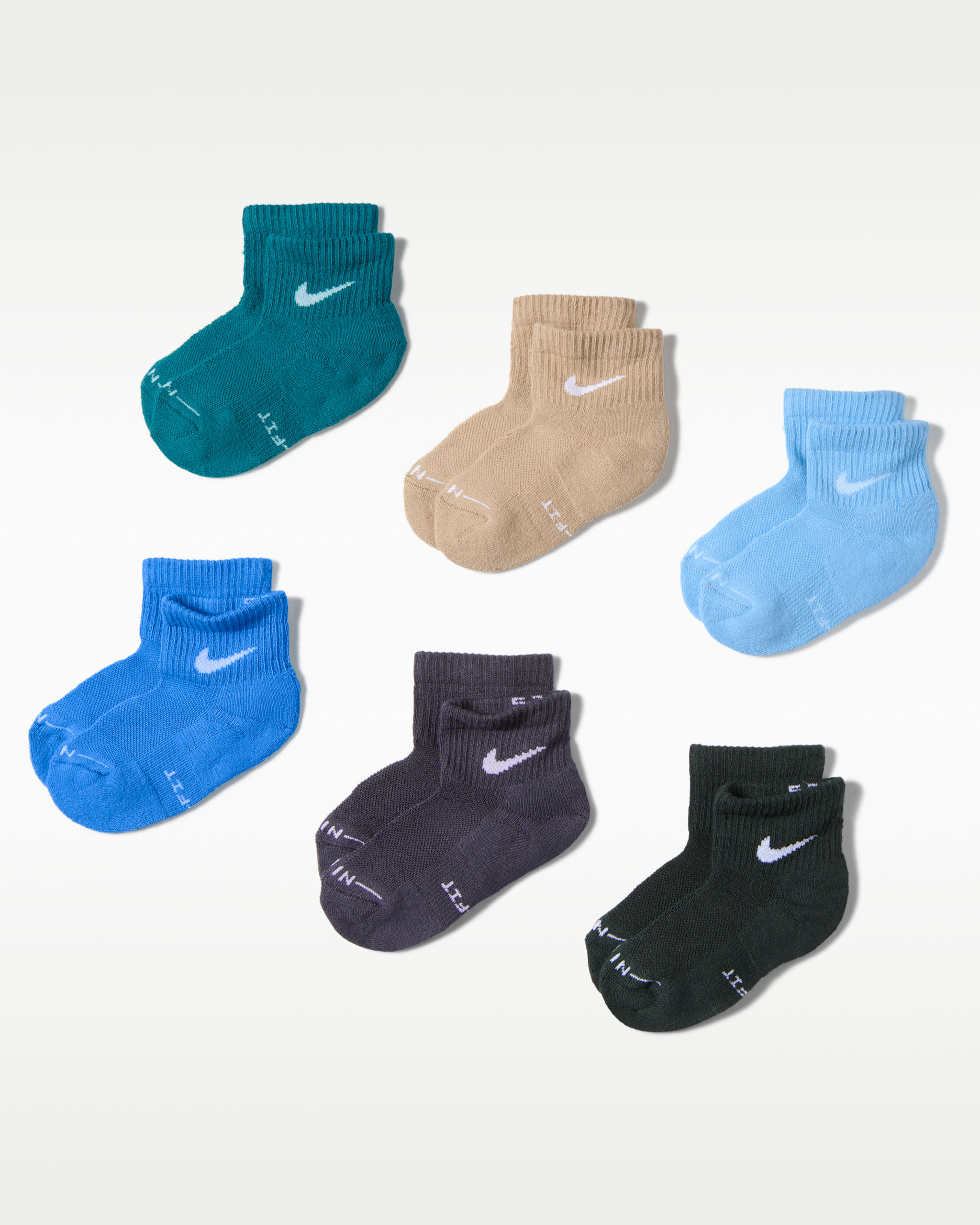 Nike Kids' Dri-FIT Elevated Everyday Low Socks (6 Pairs) - Bright Spruce