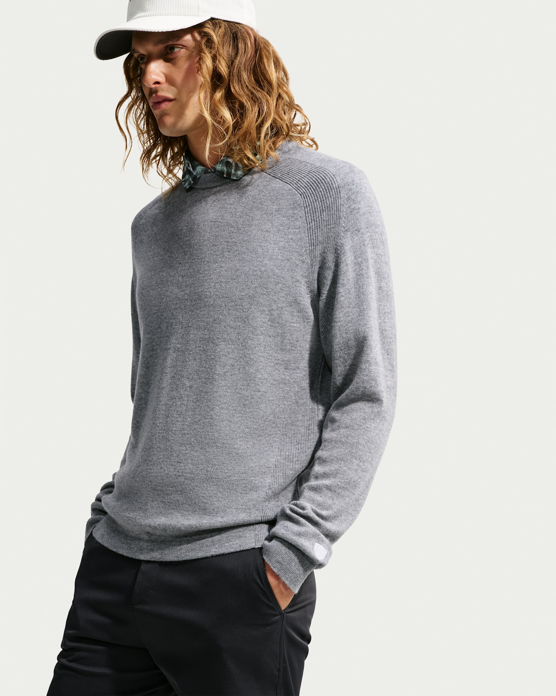 Nike Tailored Performance Men's Crew-Neck Golf Crew-Neck Top - Wolf Grey/Photon Dust