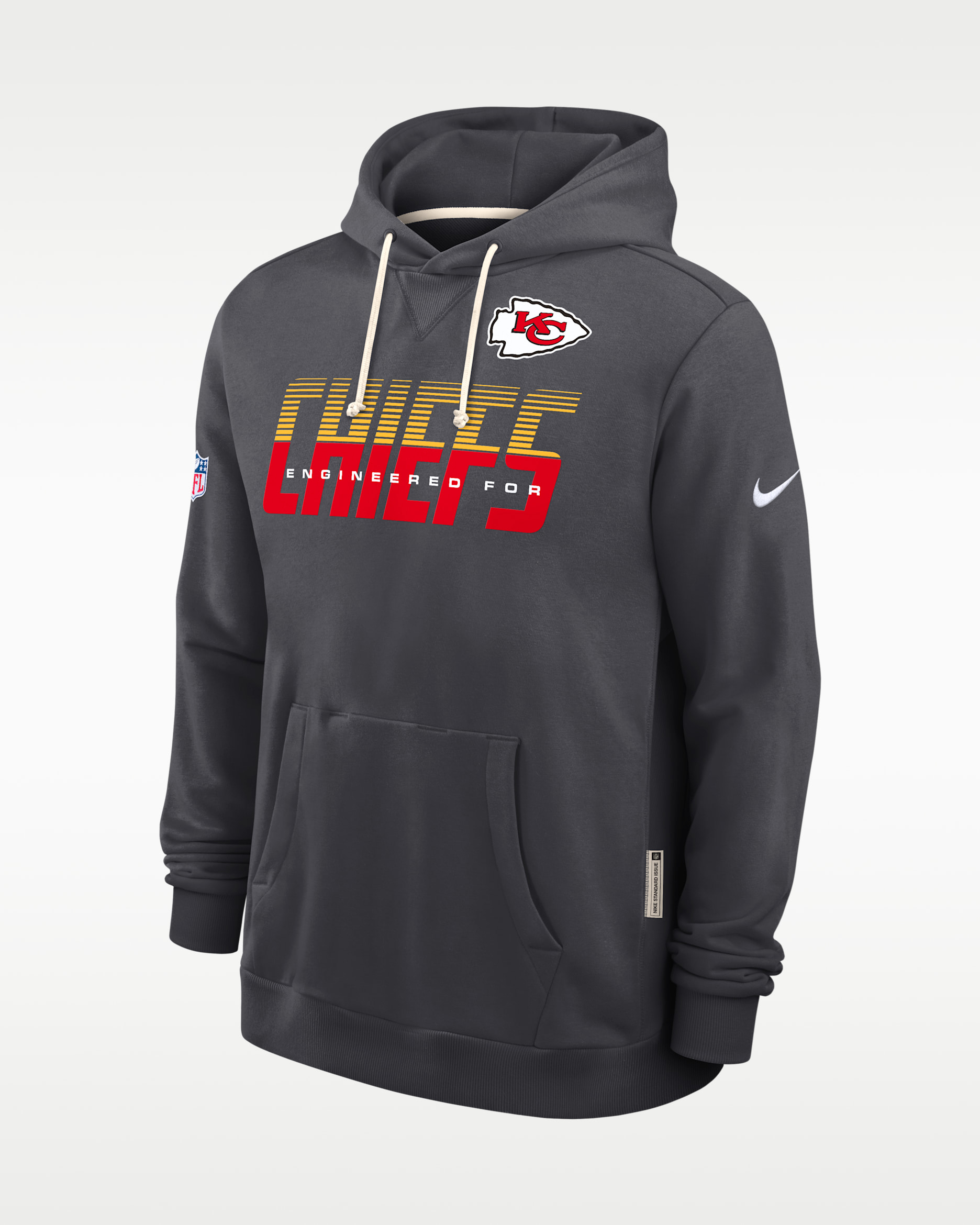 Kansas City Chiefs Sideline Standard Issue Men's Nike Dri-FIT NFL Pullover Hoodie - Charcoal