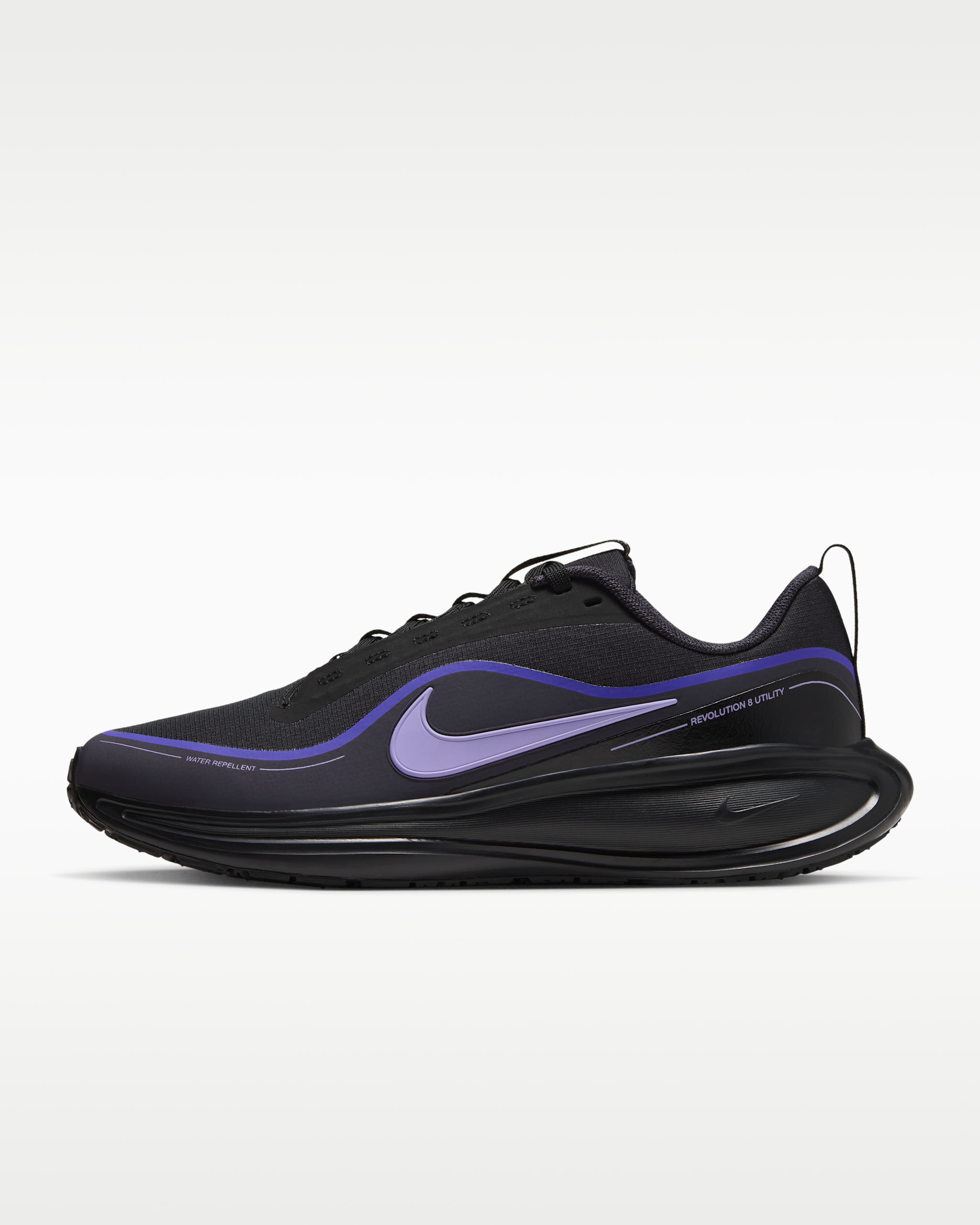 Nike Revolution 8 Utility Women's Road Running Shoes - Black/Persian Violet/Gridiron/Purple Pulse