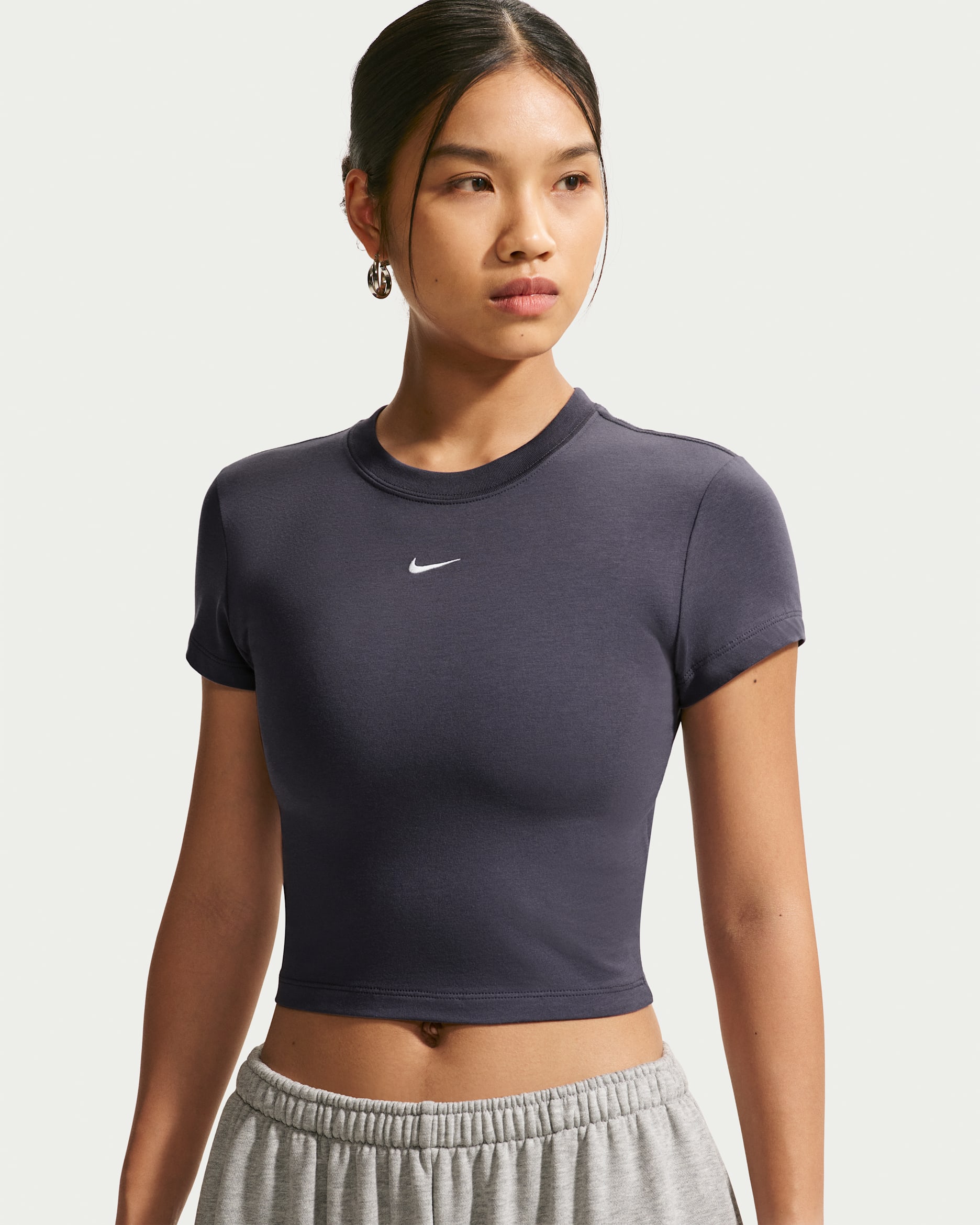 Nike Sportswear Chill Knit Women's Cropped T-Shirt - Gridiron/Sail