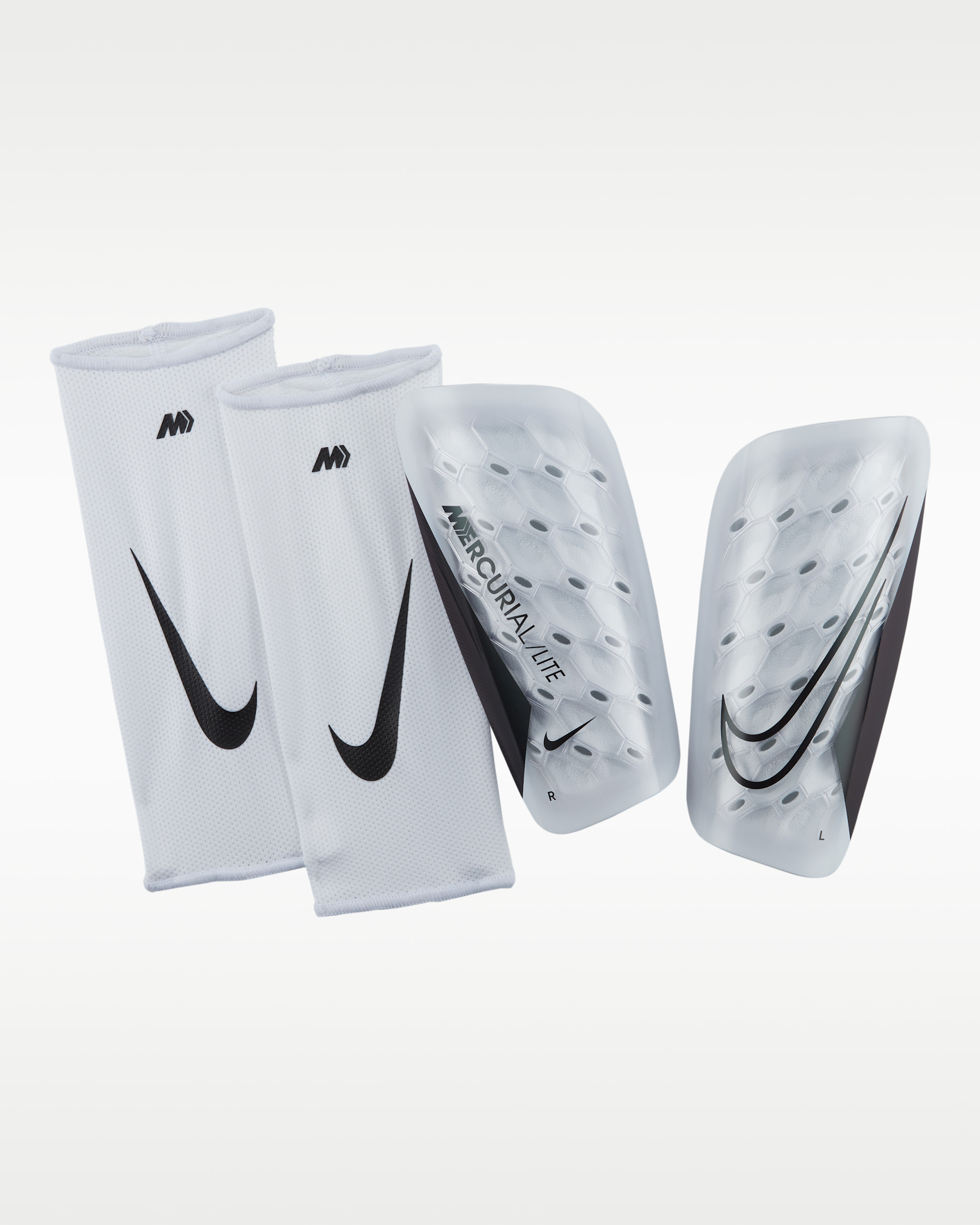 Nike Mercurial Lite Football Shinguards - White/White/Black