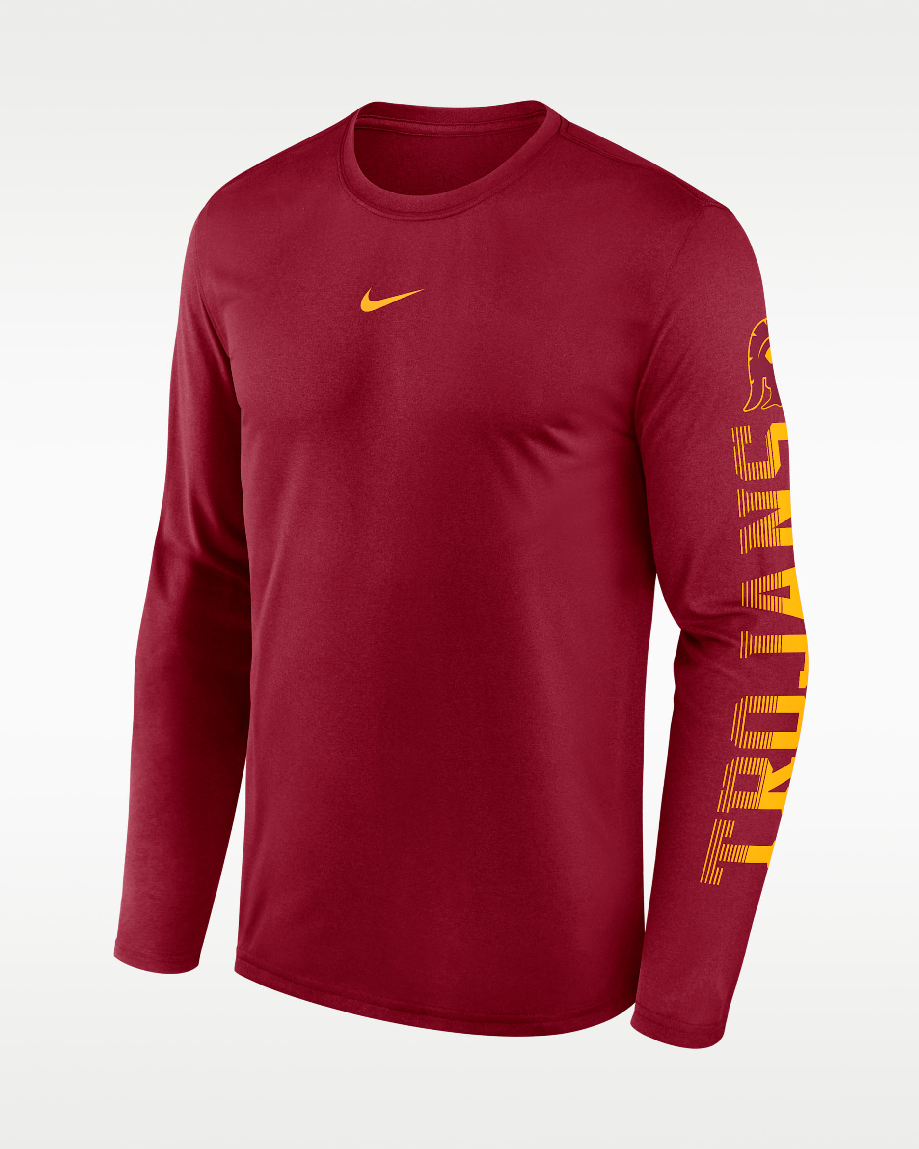Playera de manga larga universitaria Nike Dri-FIT para hombre USC Primetime Stack Legend - Carmesí team